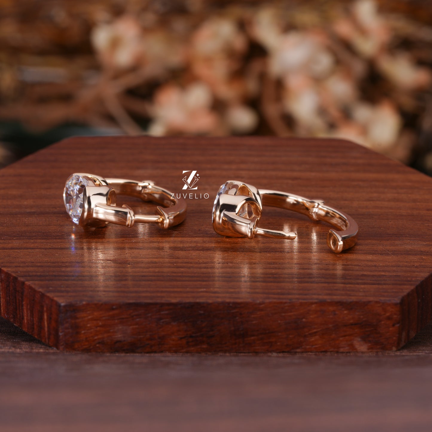 Oval Moissanite Huggie Earrings