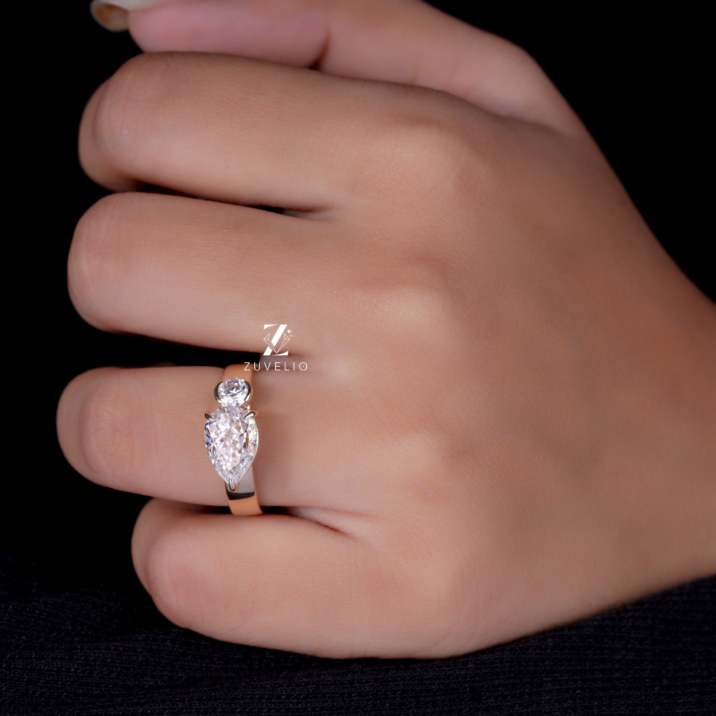 Two Stone Moissanite Ring