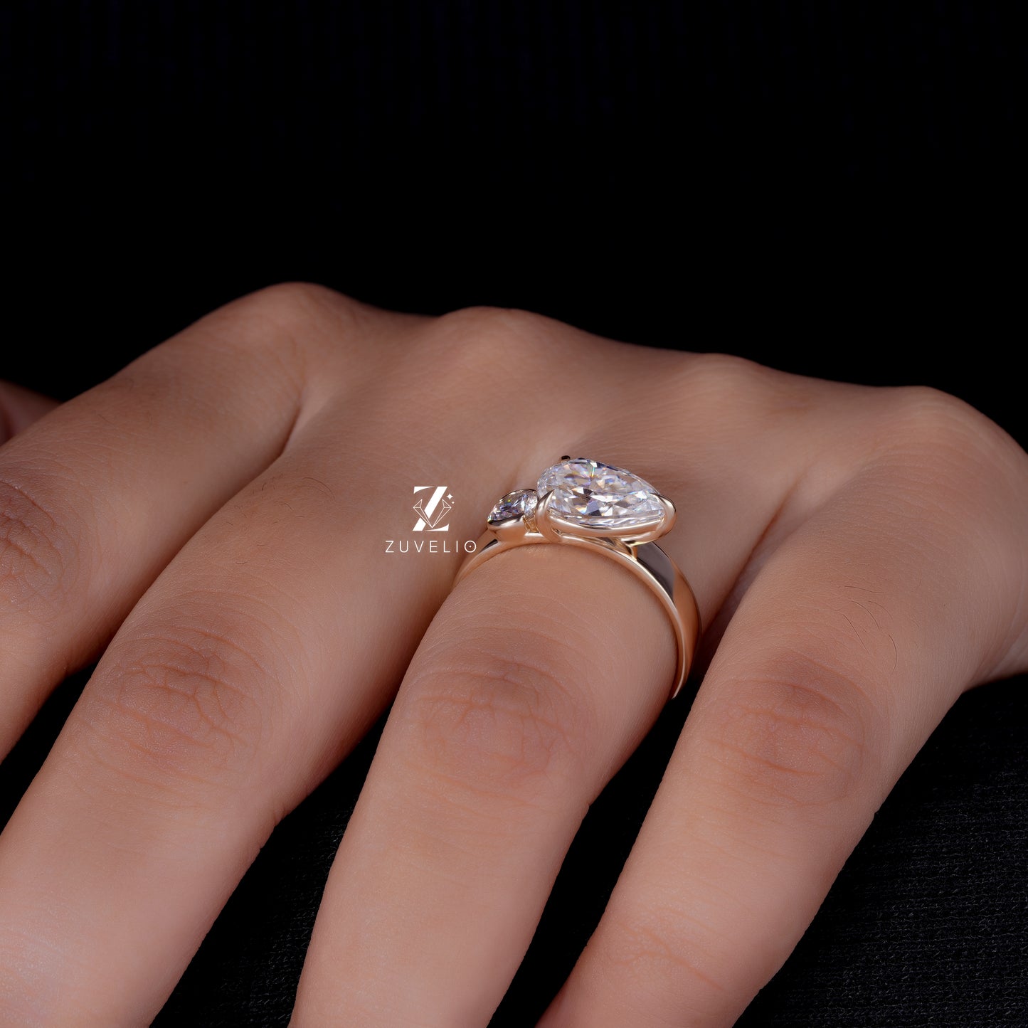 Two Stone Moissanite Ring