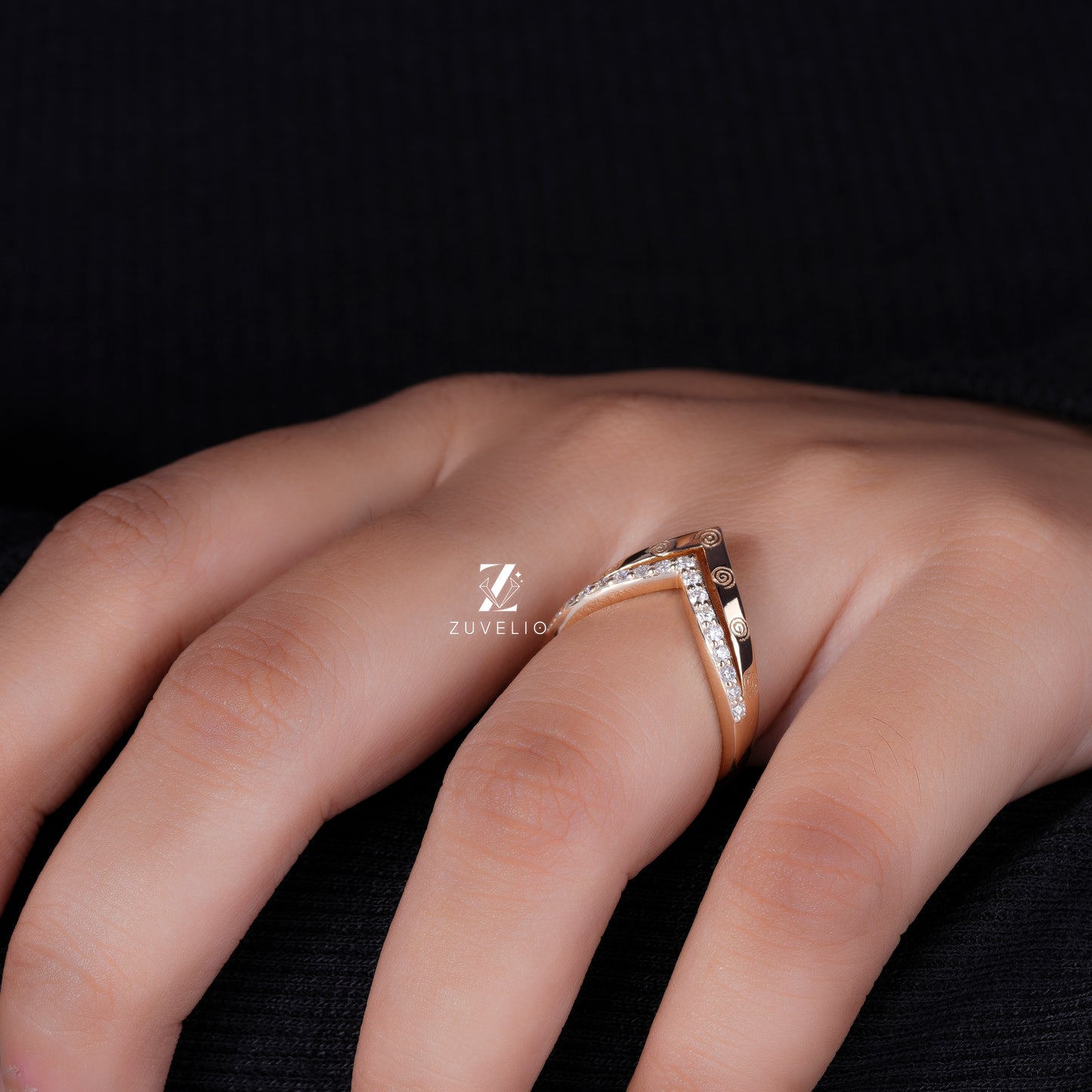 V Shape Wedding Band