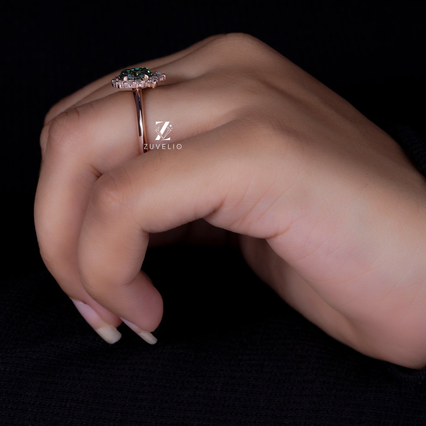 Oval Moissanite Cluster Ring