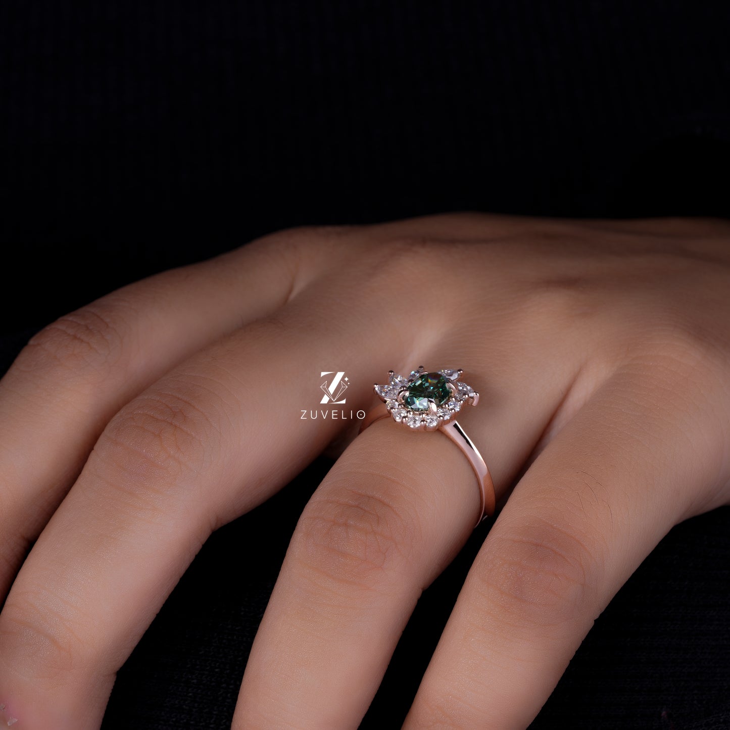 Oval Moissanite Cluster Ring