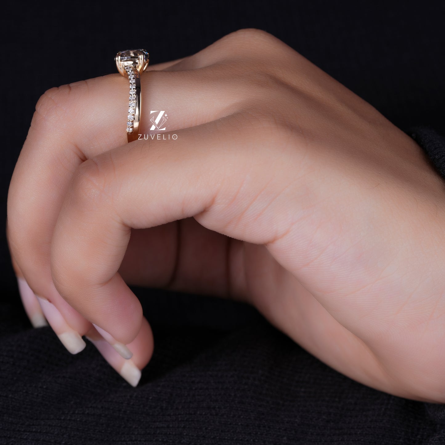 Oval Moissanite Anniversary Ring