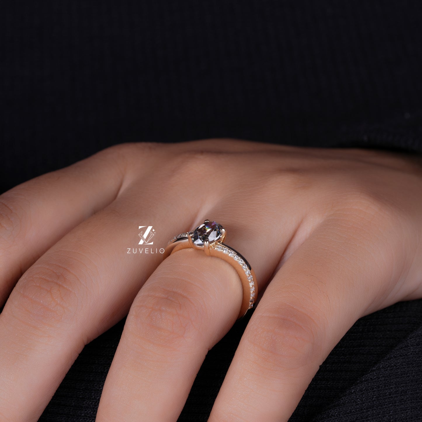 Oval Moissanite Anniversary Ring