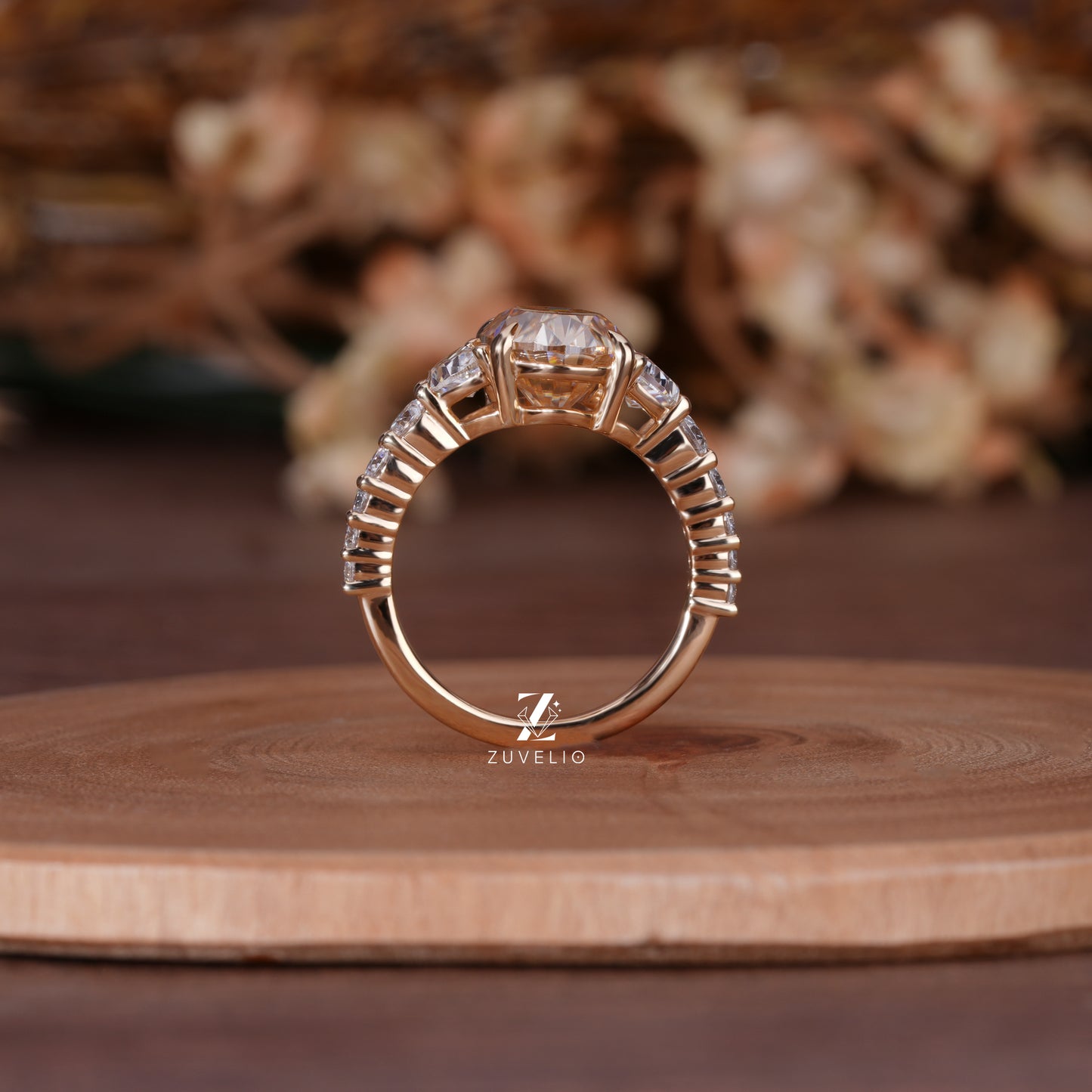 Champagne Oval Moissanite Ring