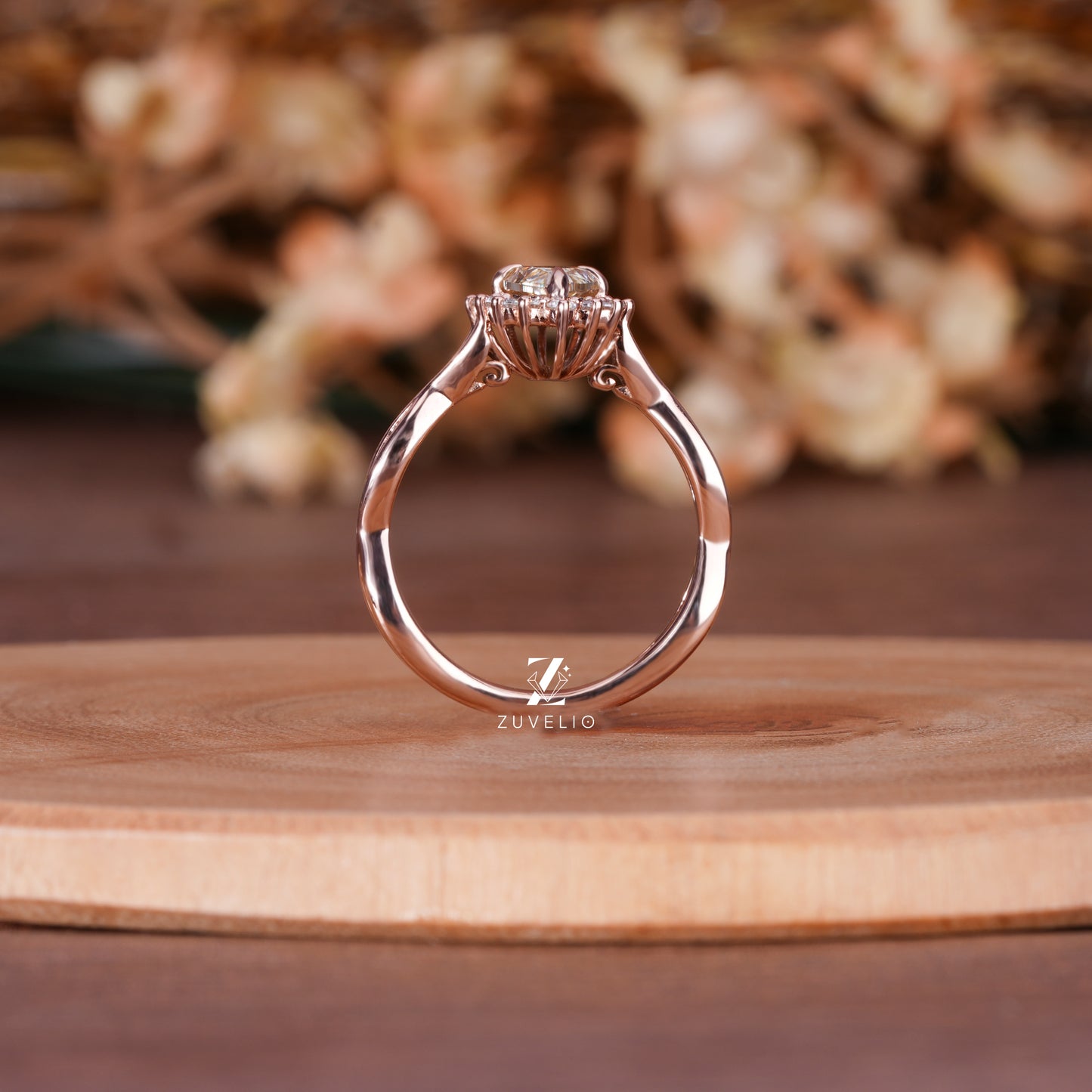 Champagne Pear Cluster Ring