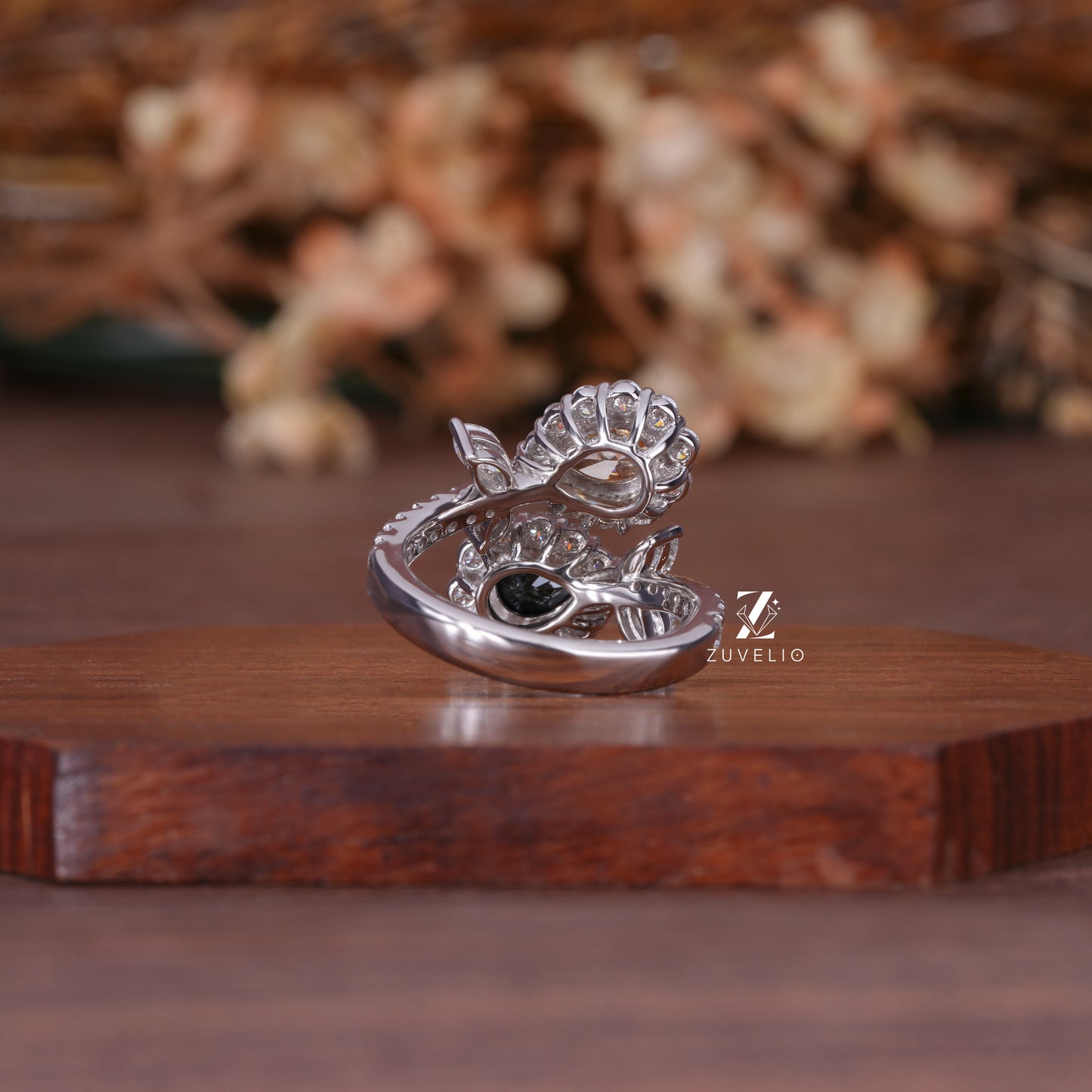 Elegant Dual Pear Ring