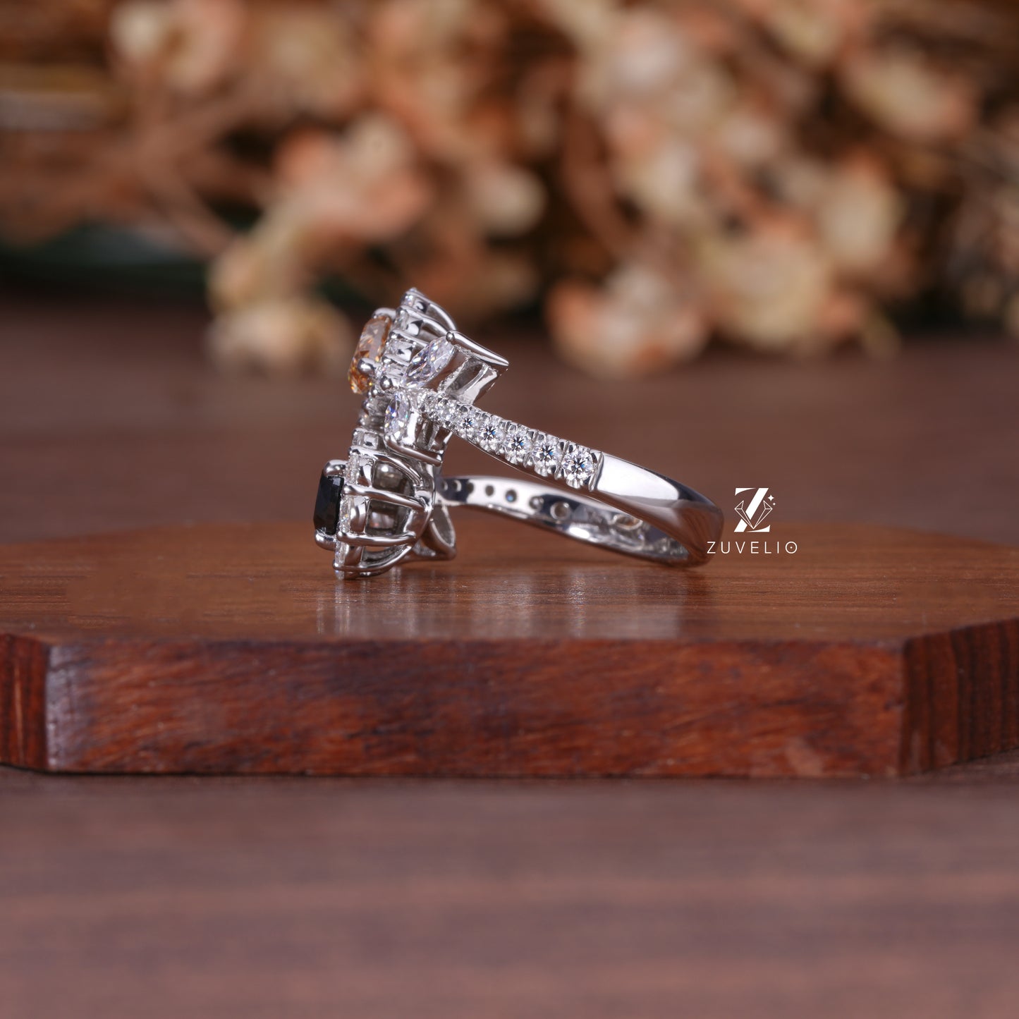 Elegant Dual Pear Ring