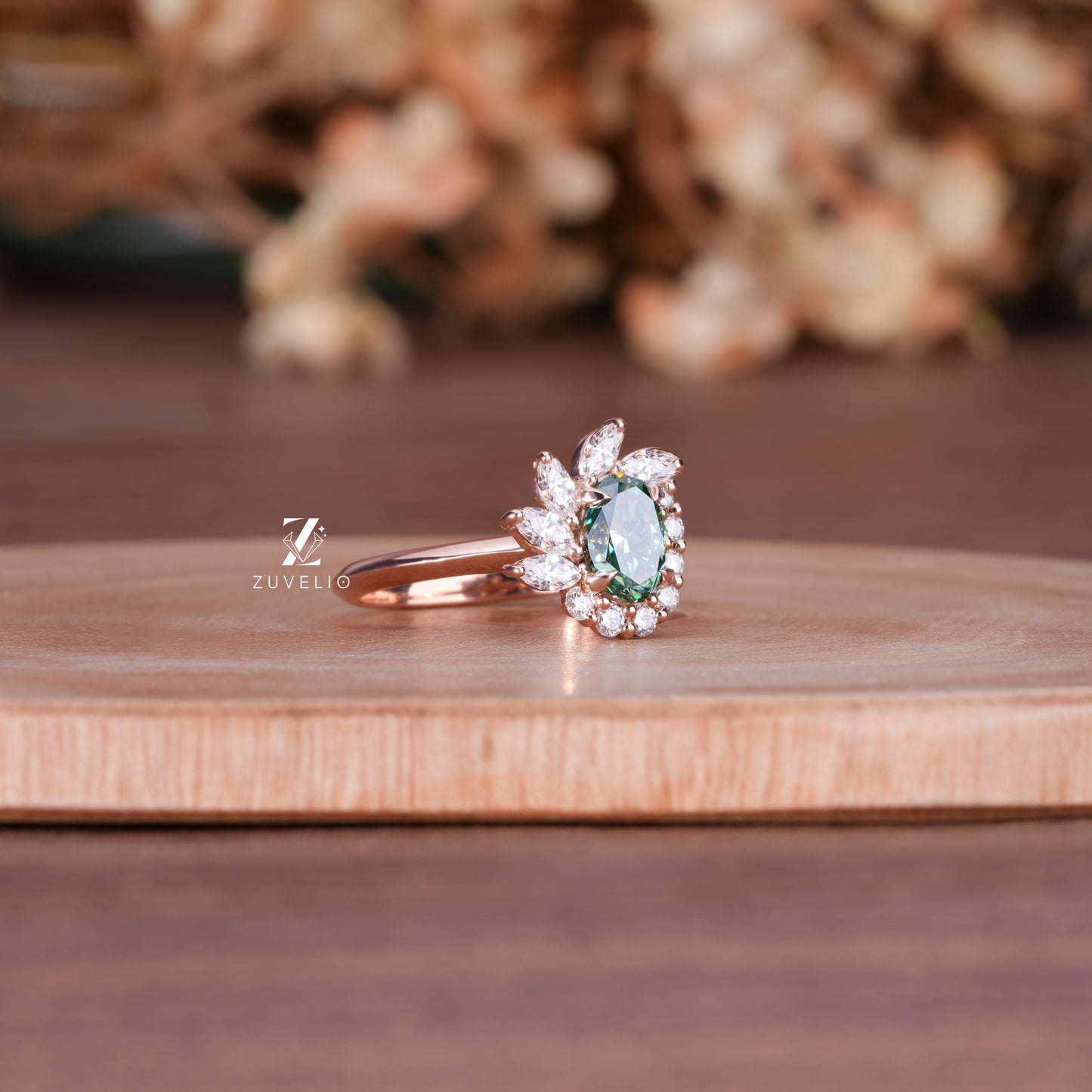 Oval Moissanite Cluster Ring