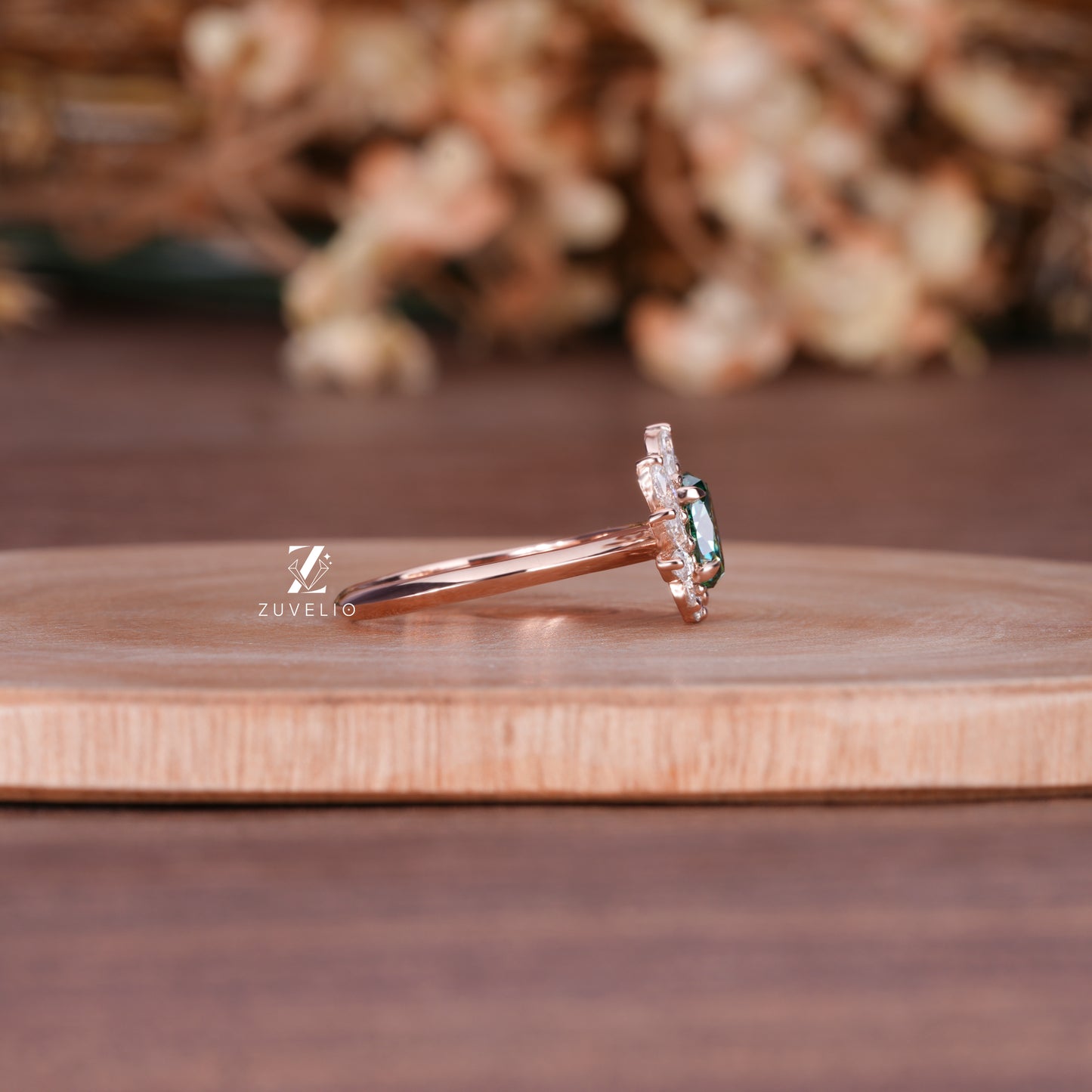 Oval Moissanite Cluster Ring