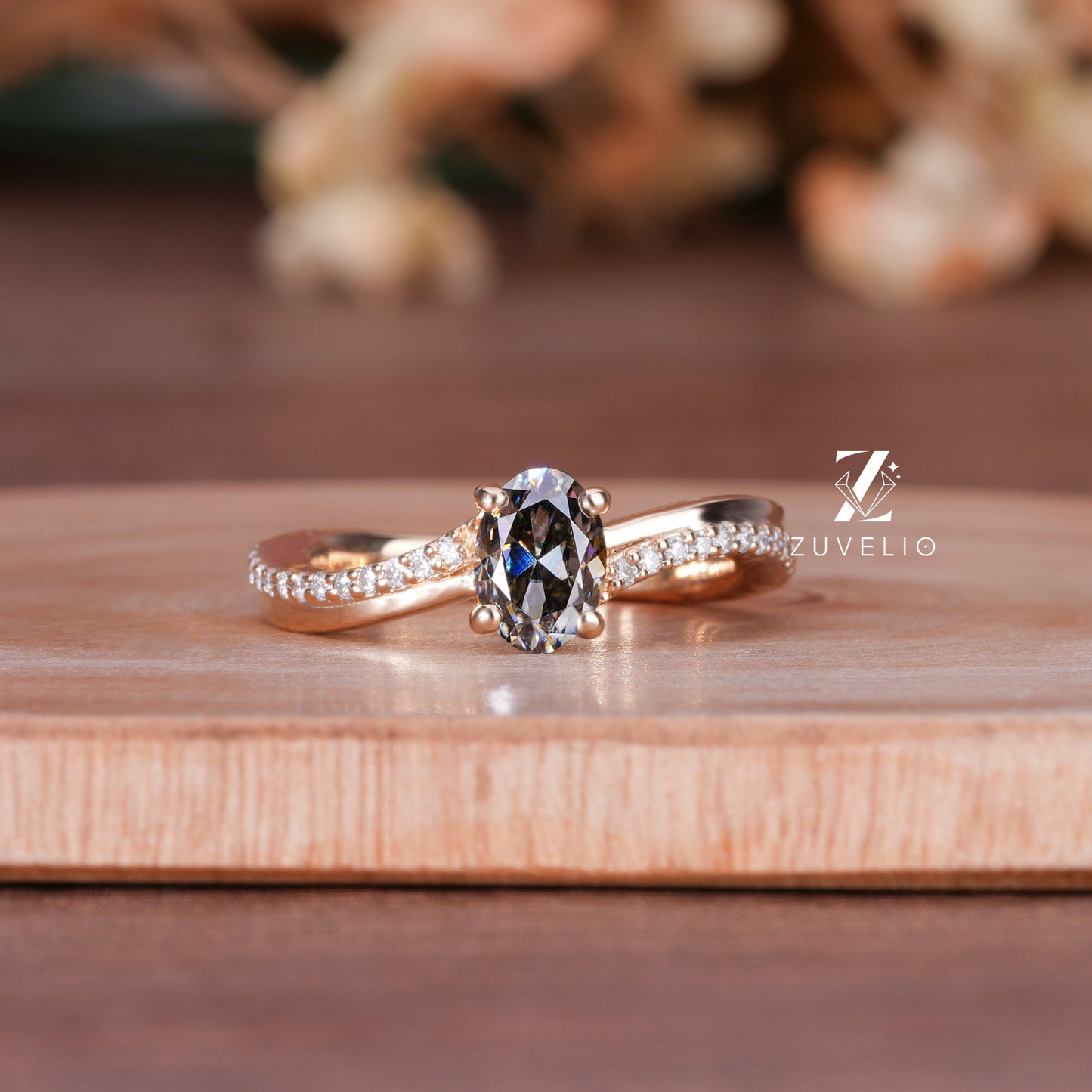 Oval Moissanite Anniversary Ring