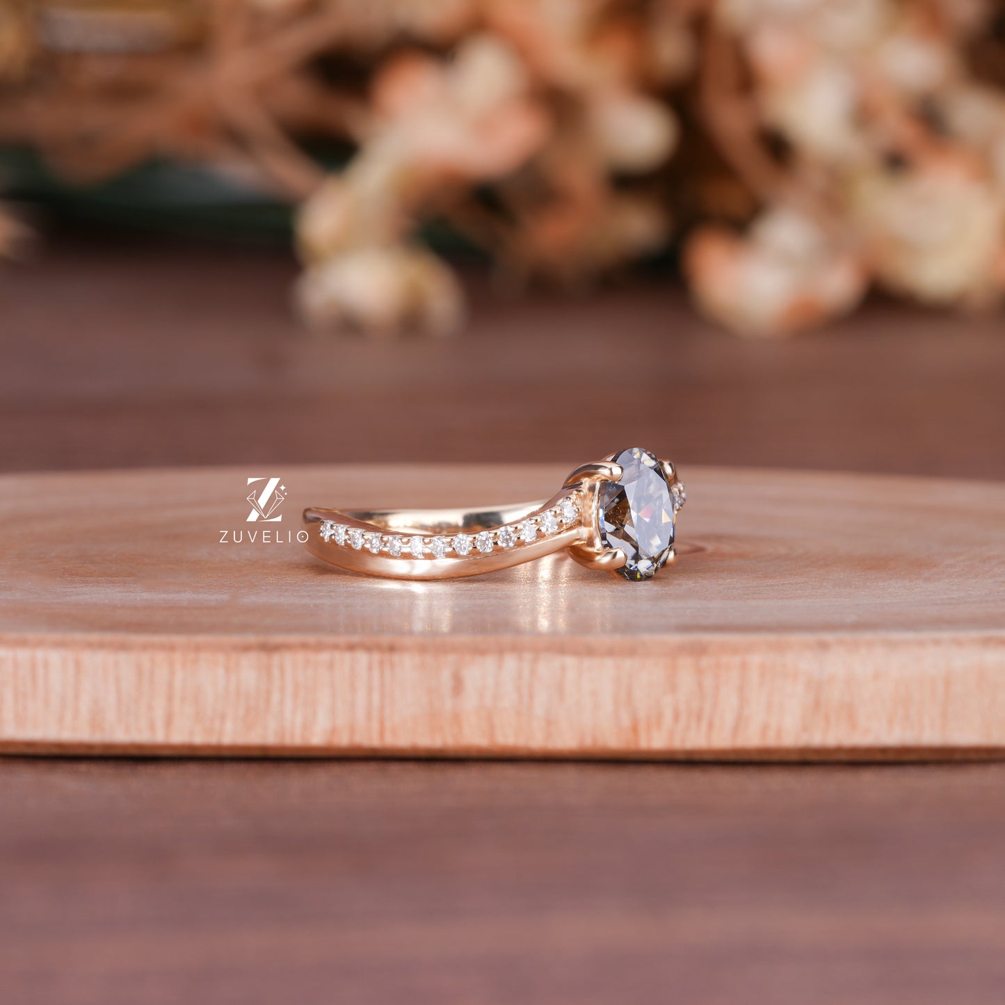 Oval Moissanite Anniversary Ring