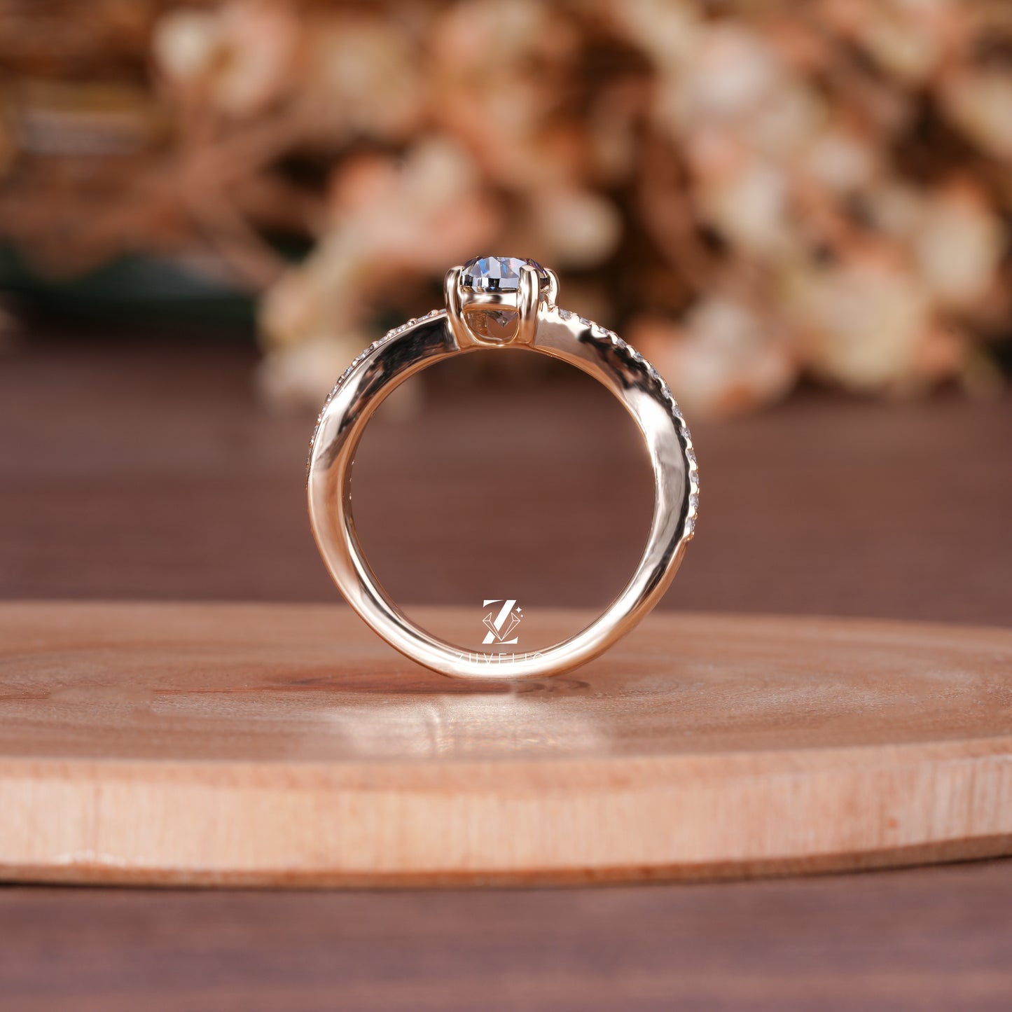 Oval Moissanite Anniversary Ring