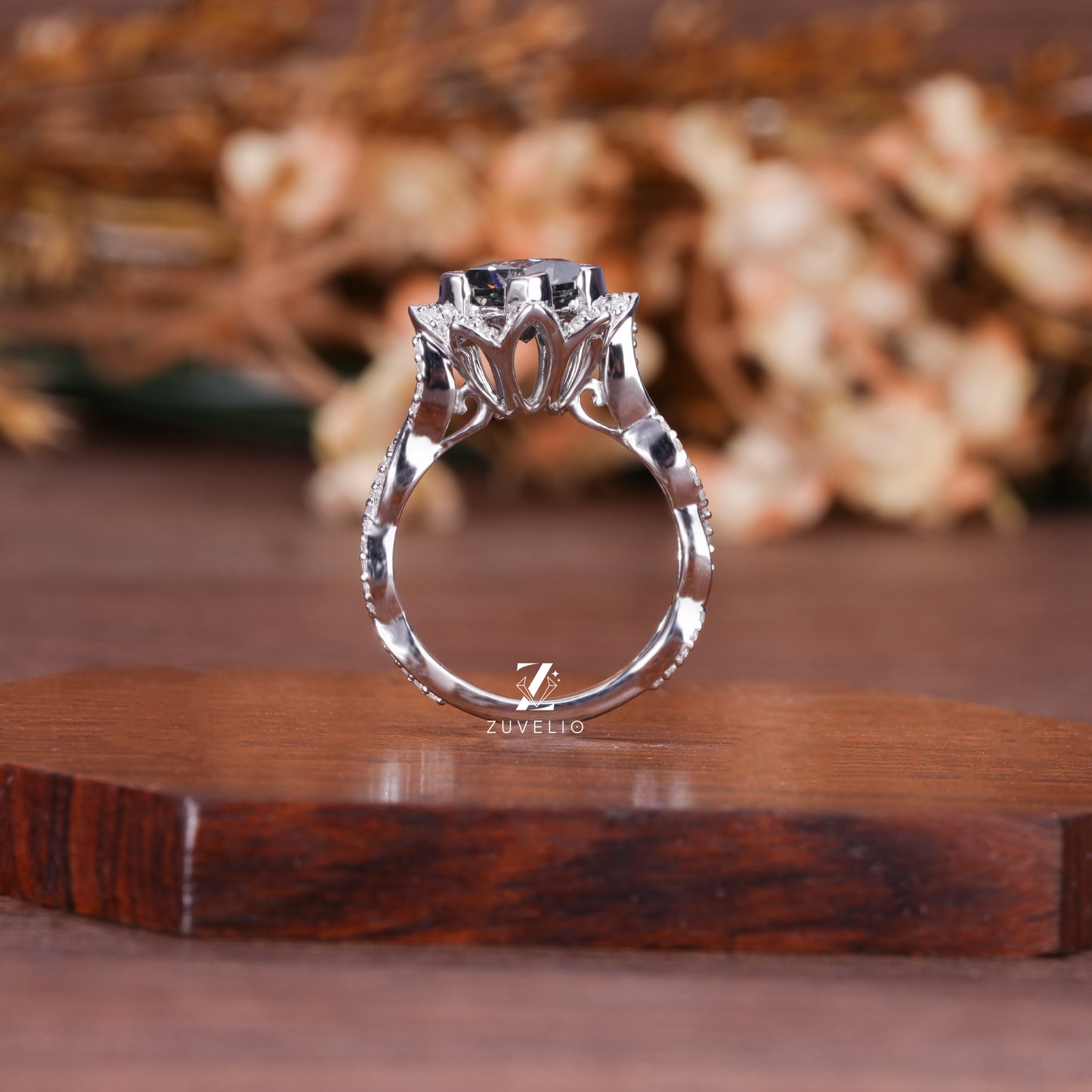 Grey Princess Moissanite Ring