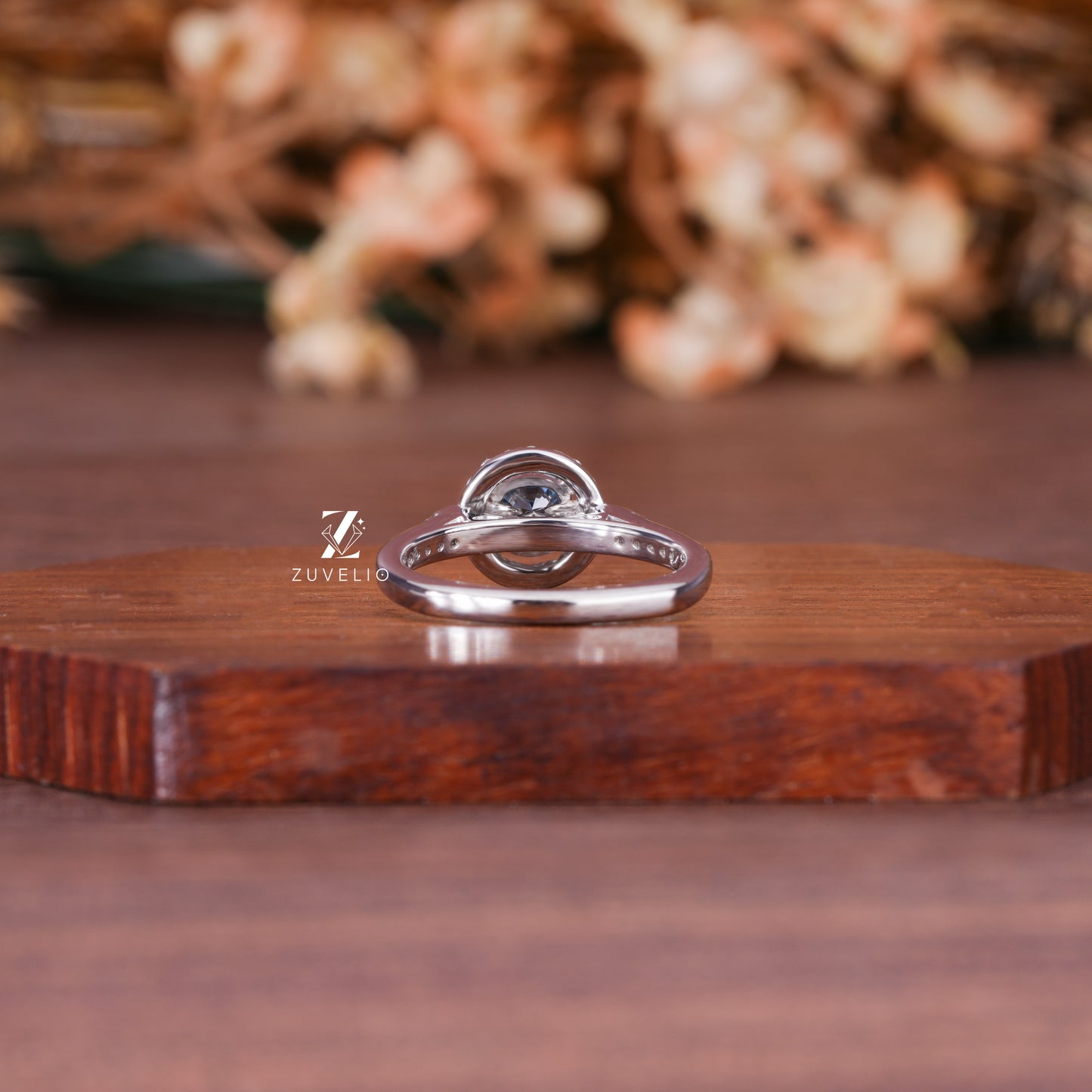 Dark Blue Cushion Ring
