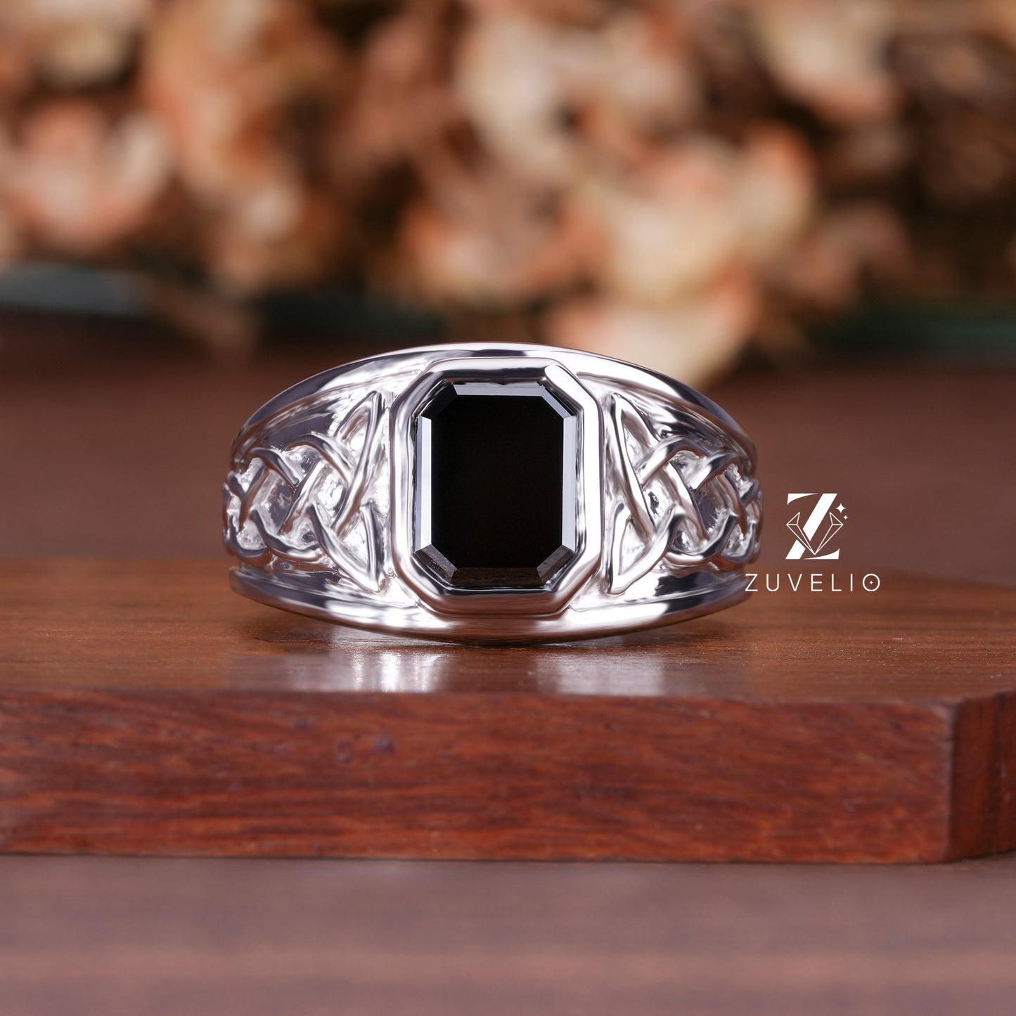 Men's Black Moissanite Ring