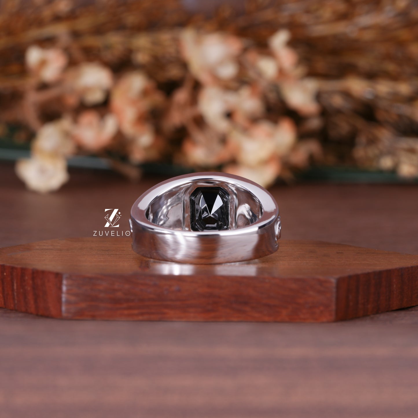 Men's Black Moissanite Ring