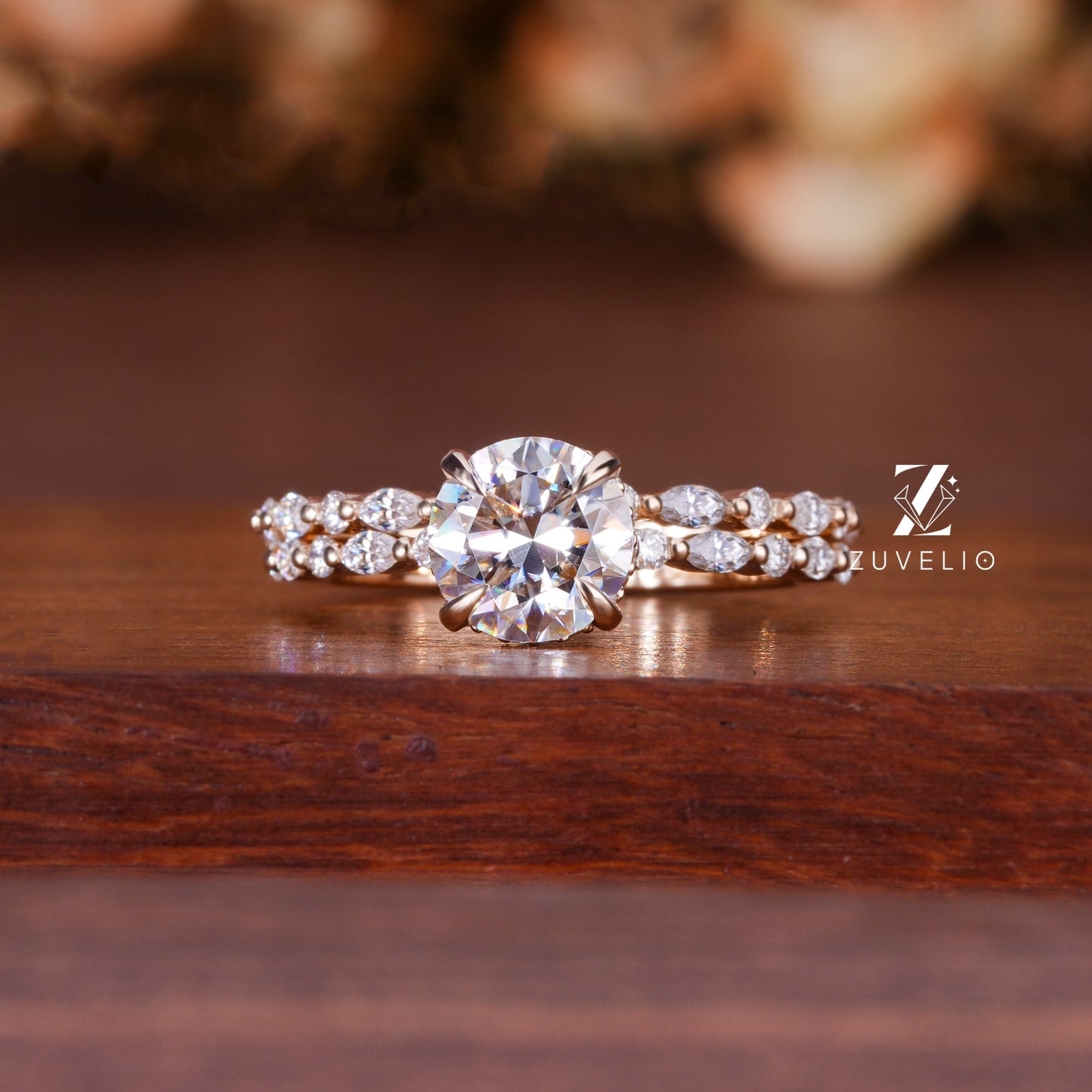 Round Moissanite Bridal Set