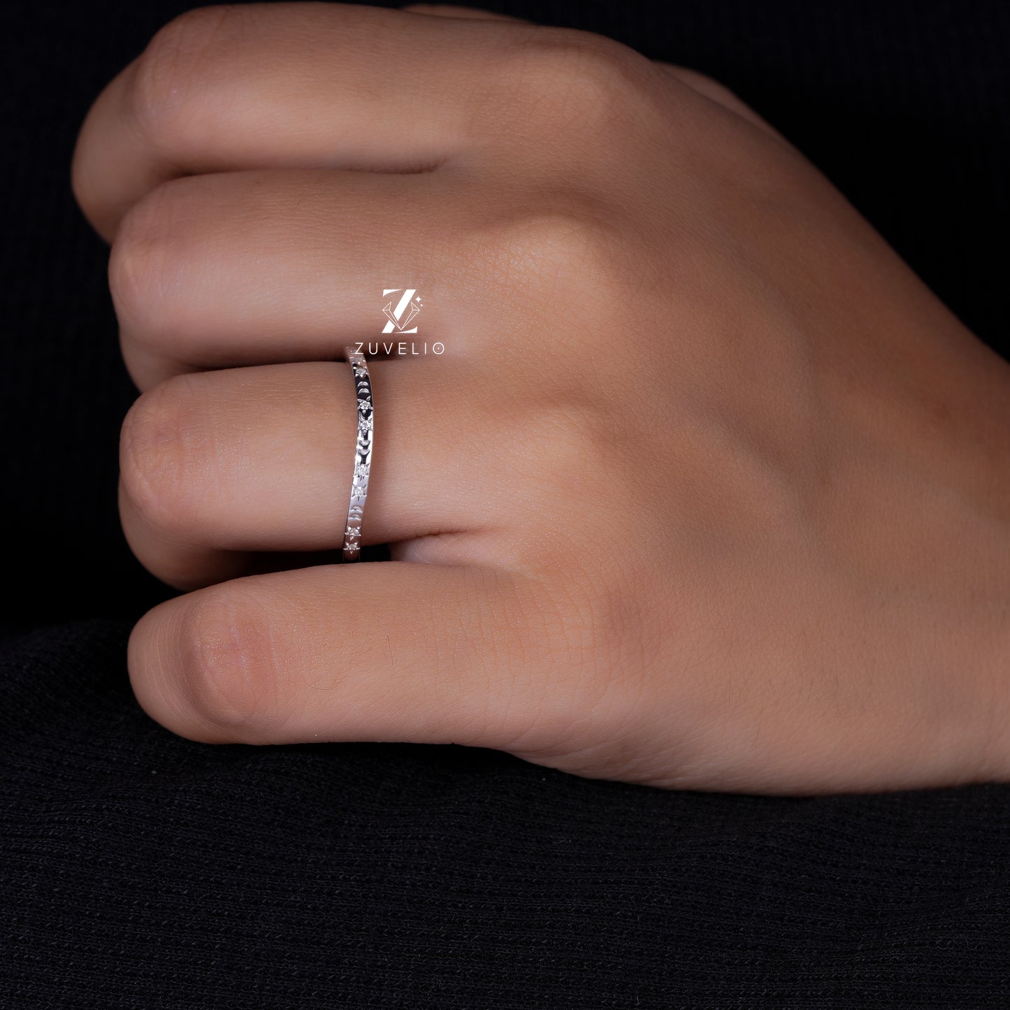 Celestial Moissanite Wedding Band