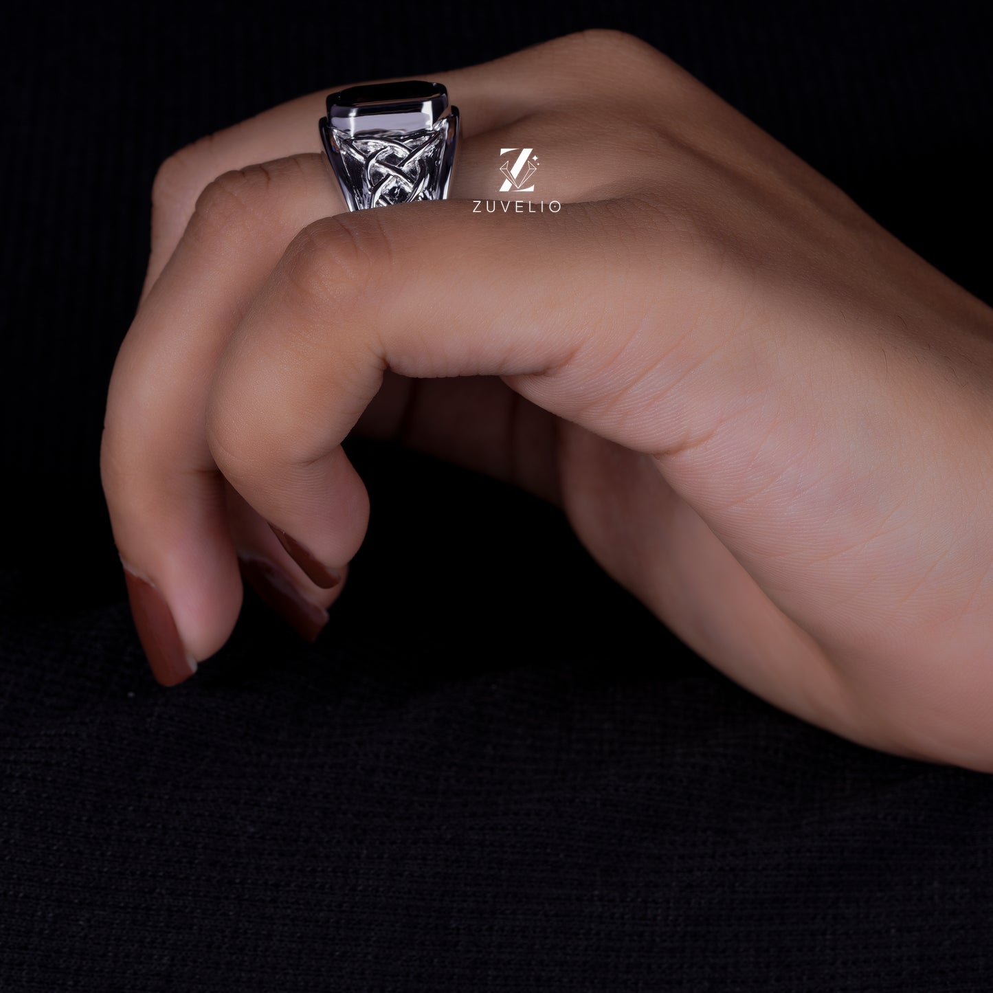 Men's Black Moissanite Ring