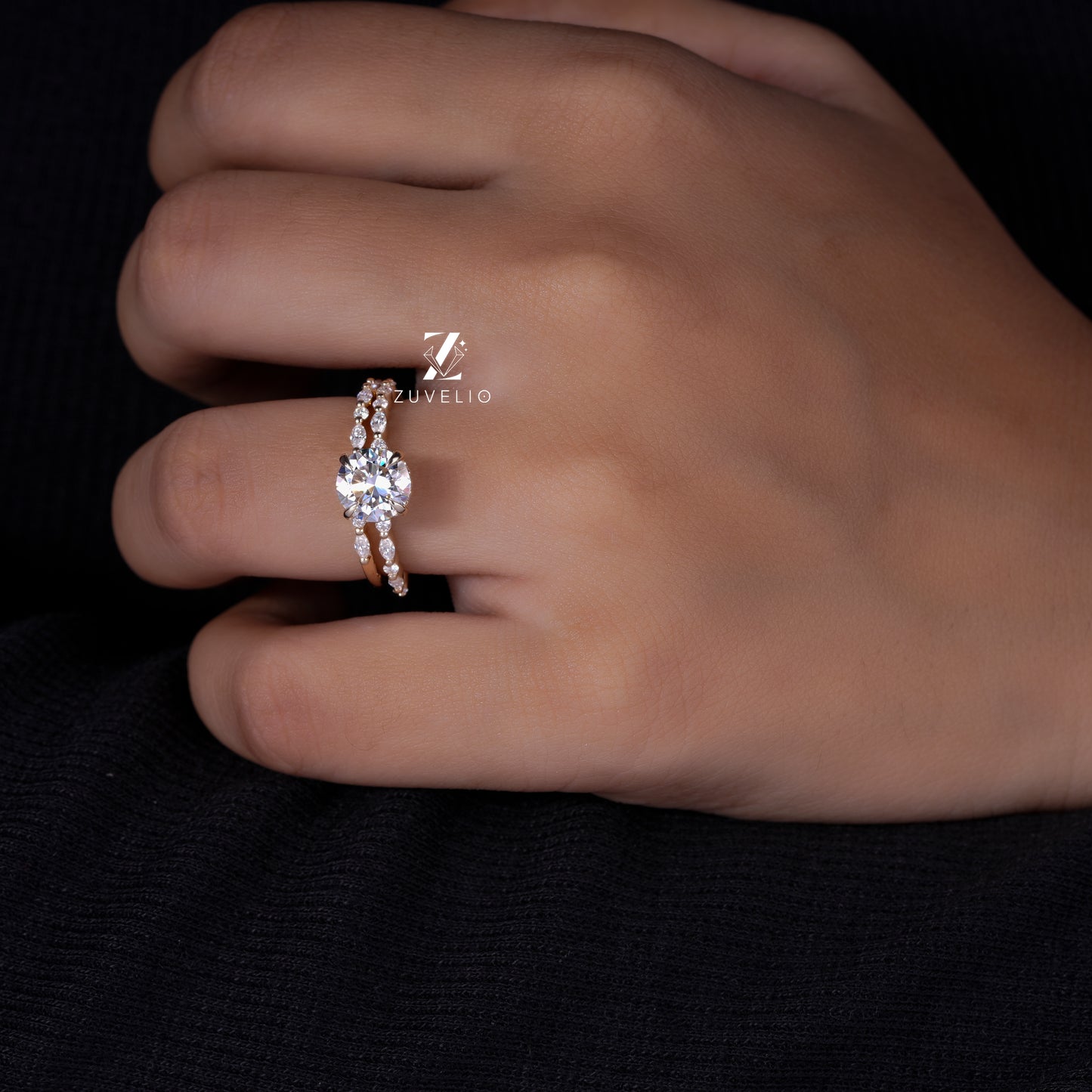Round Moissanite Bridal Set