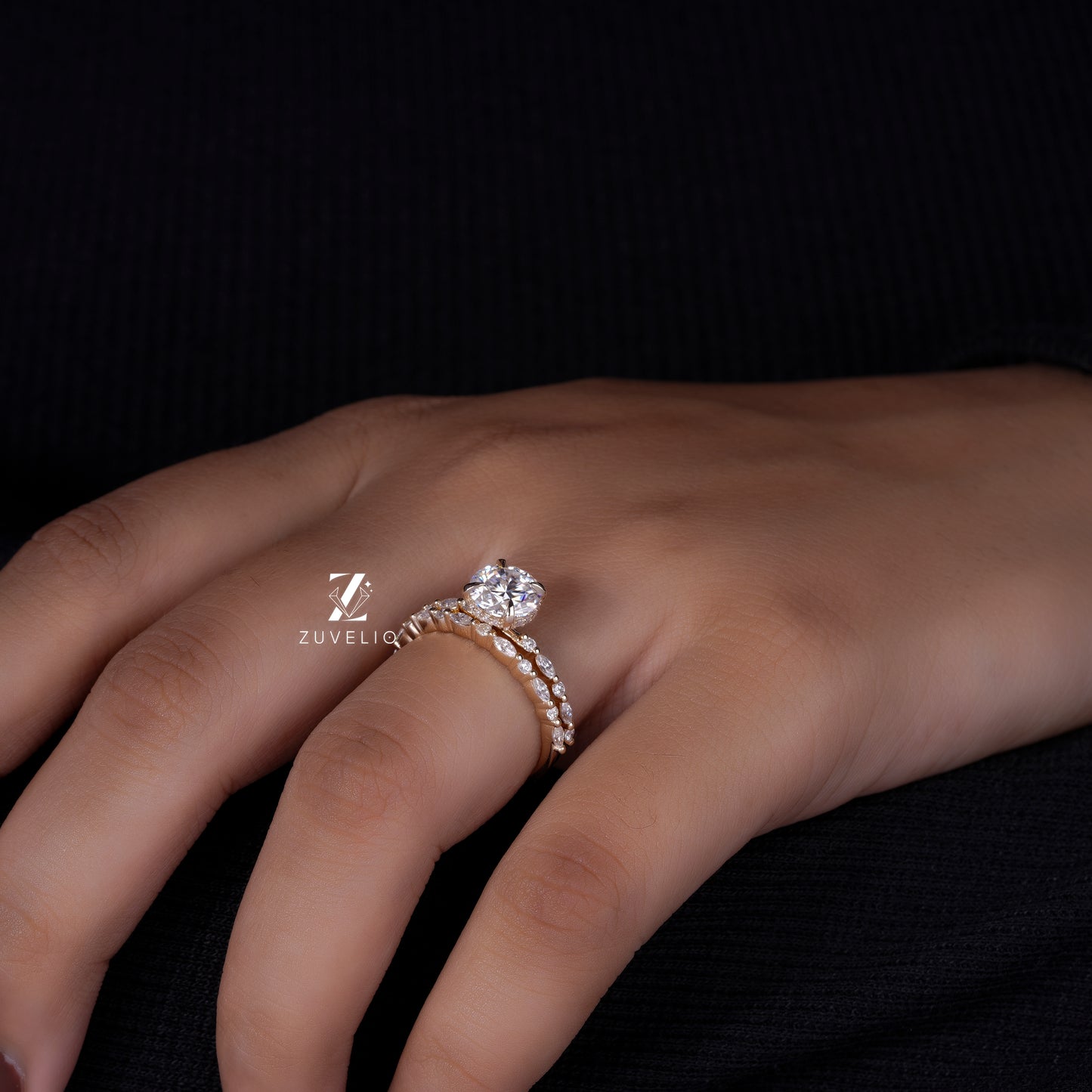 Round Moissanite Bridal Set
