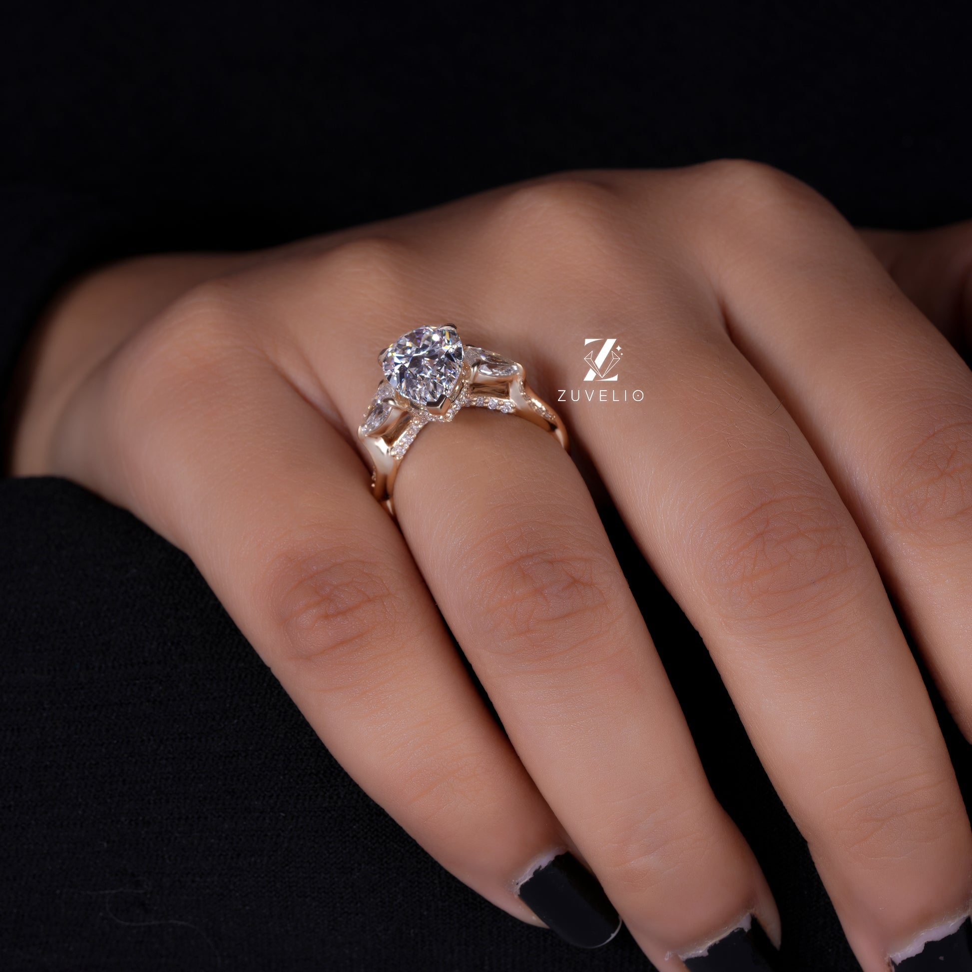 Pear Cut Lab Grown Diamond Ring