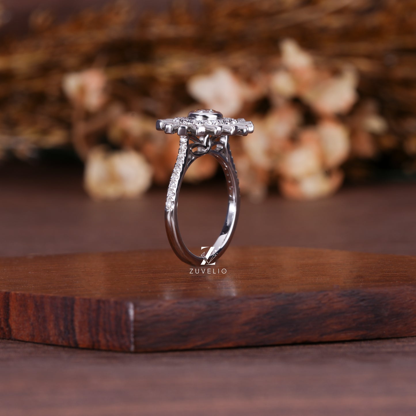 Round Champagne Bezel Ring