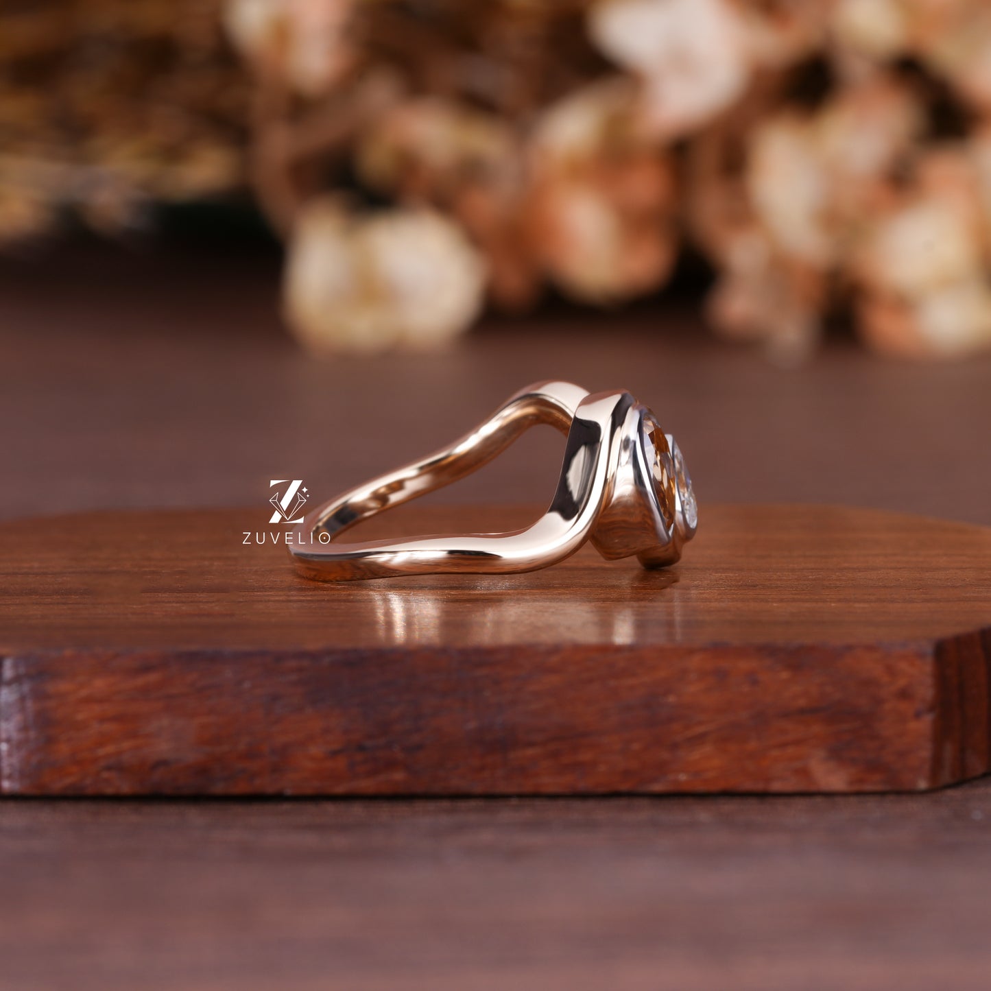 Pear Duo Moissanite Ring