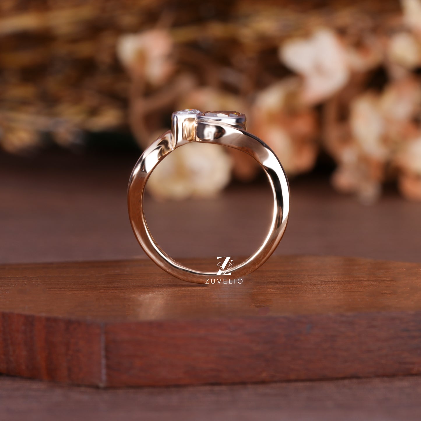 Pear Duo Moissanite Ring