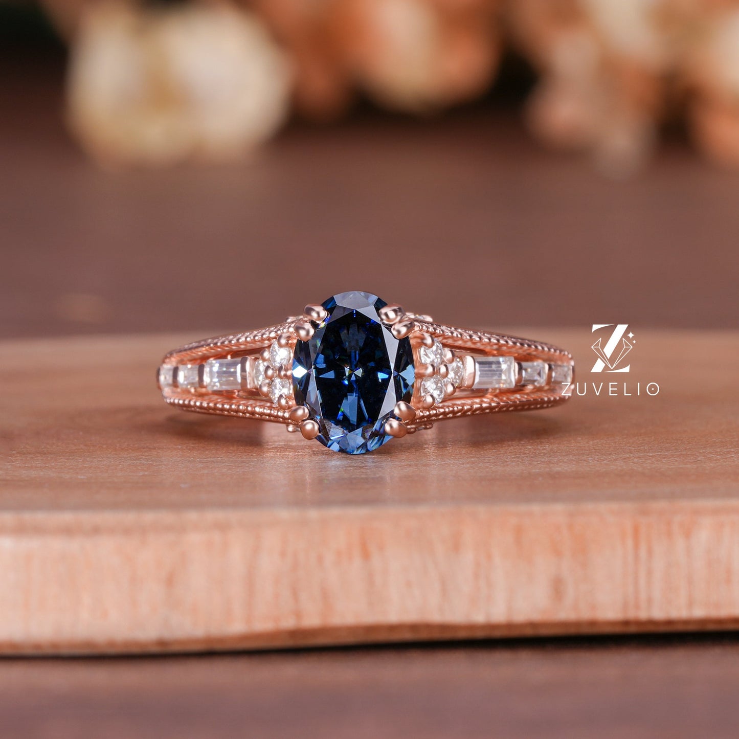 Oval Moissanite Vintage Ring