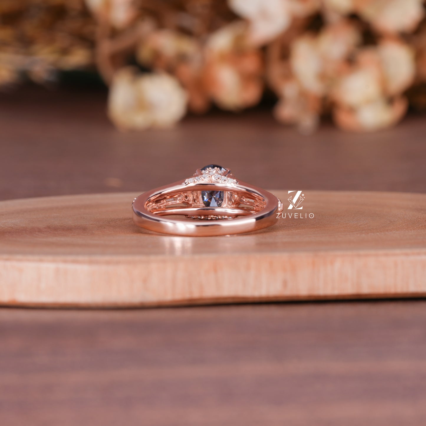 Oval Milgrain Moissanite Ring