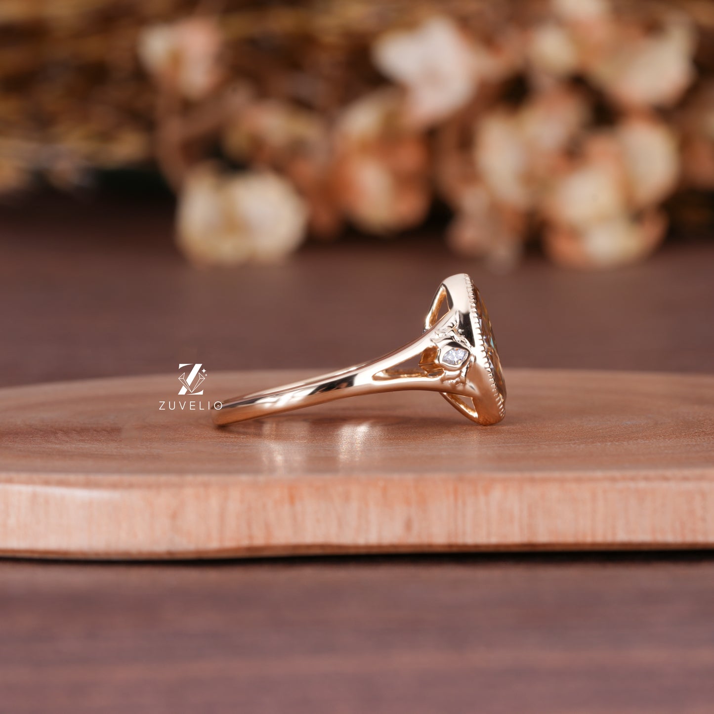 Champagne Marquise Bezel Ring