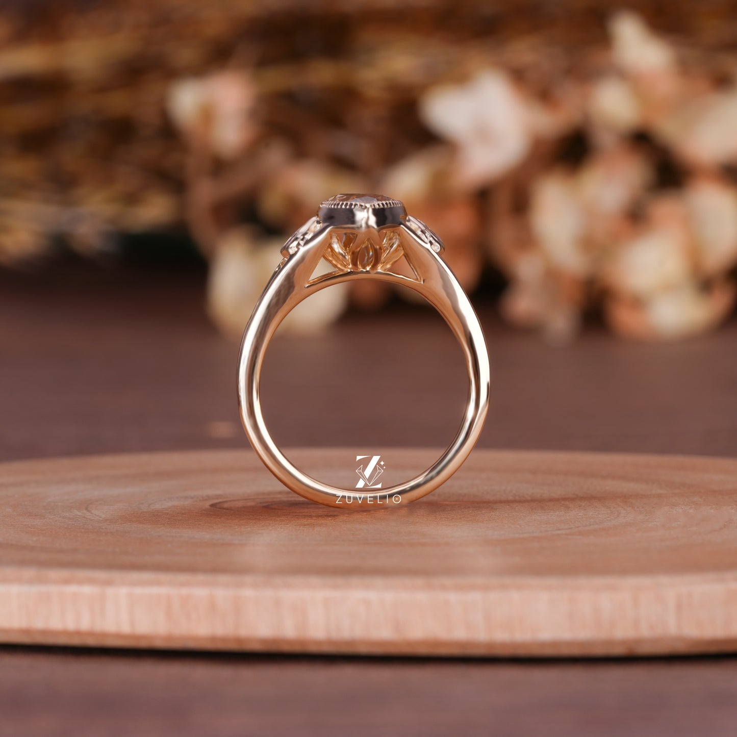 Champagne Marquise Bezel Ring