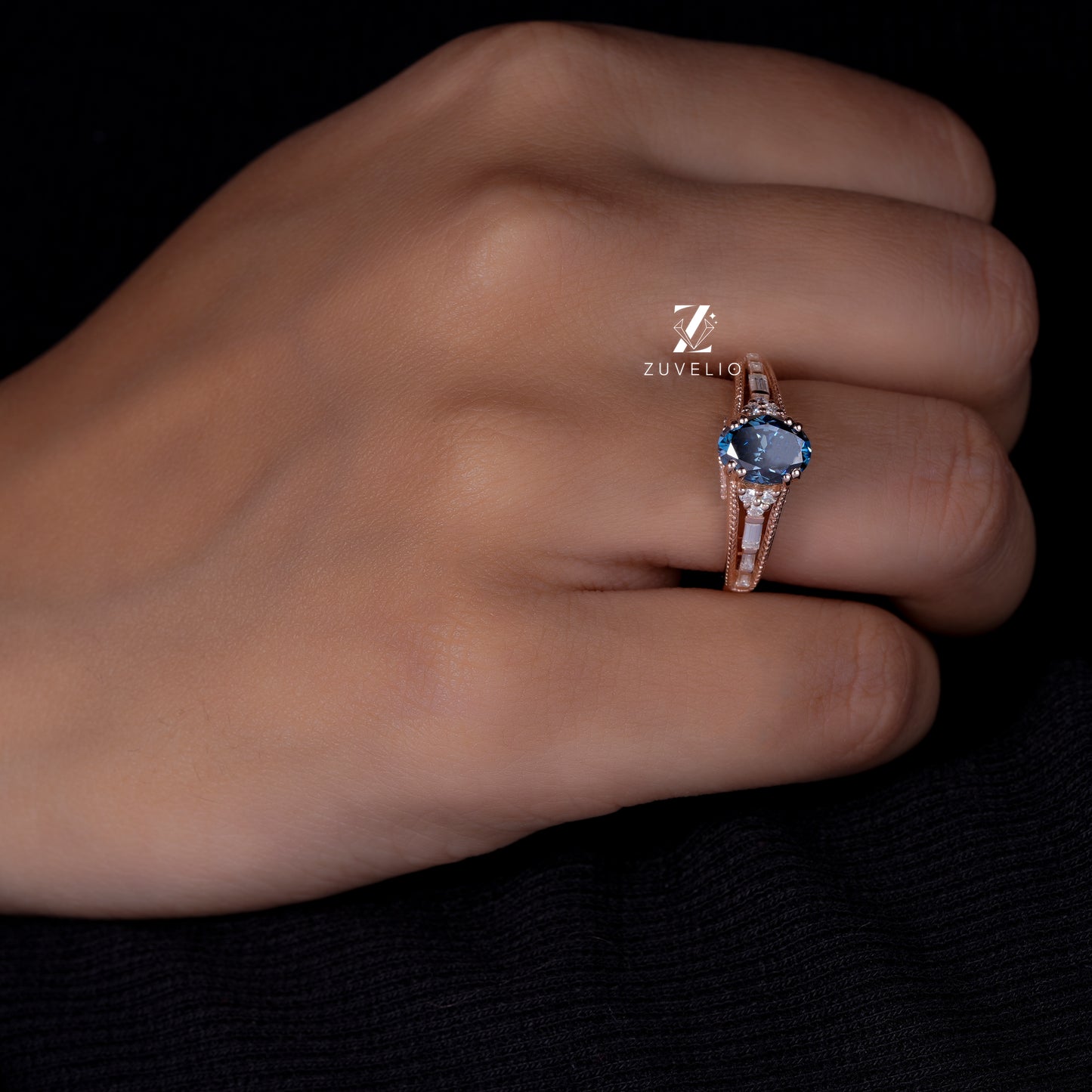 Oval Moissanite Vintage Ring