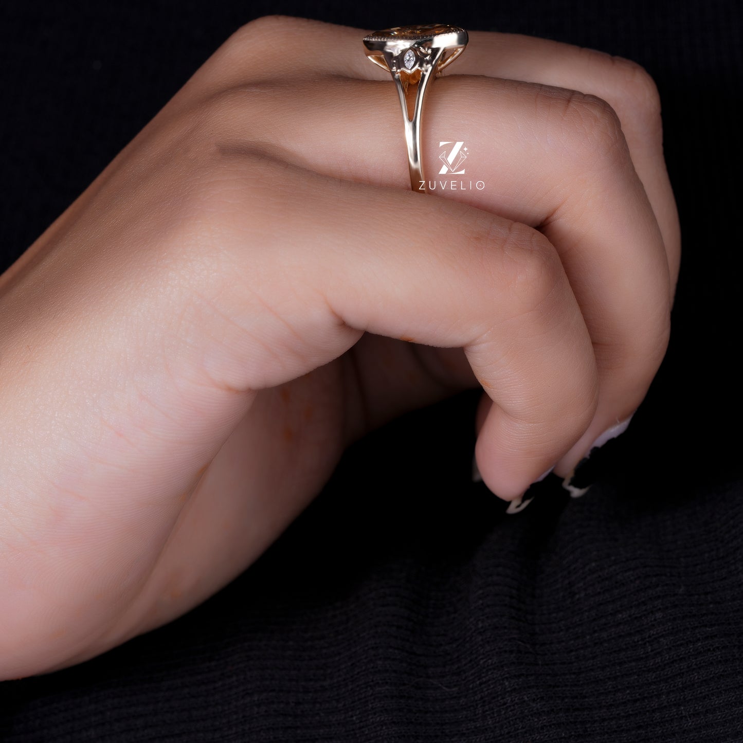 Champagne Marquise Bezel Ring