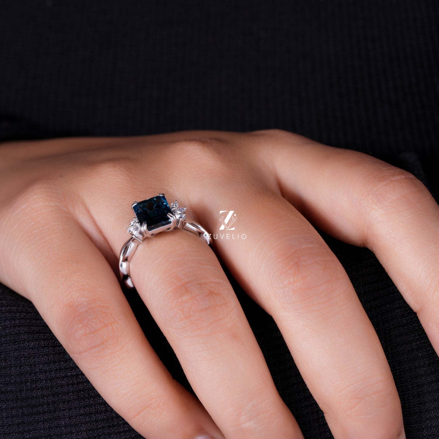 Vintage Emerald Moissanite Ring