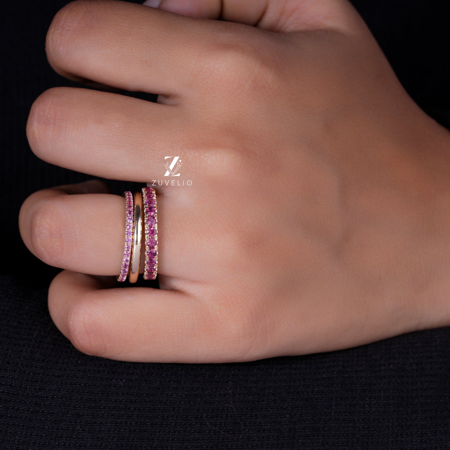 Interlocking Triplet Wedding Band