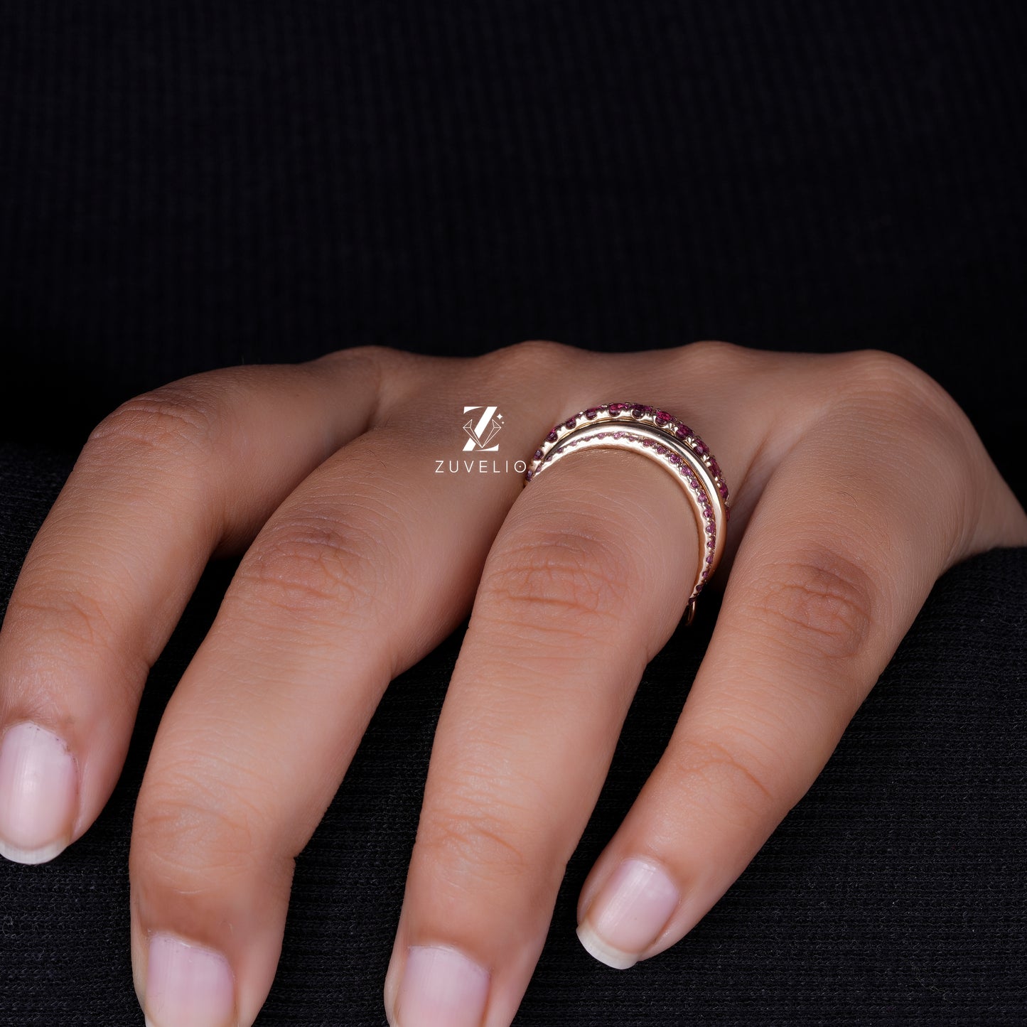 Interlocking Triplet Wedding Band