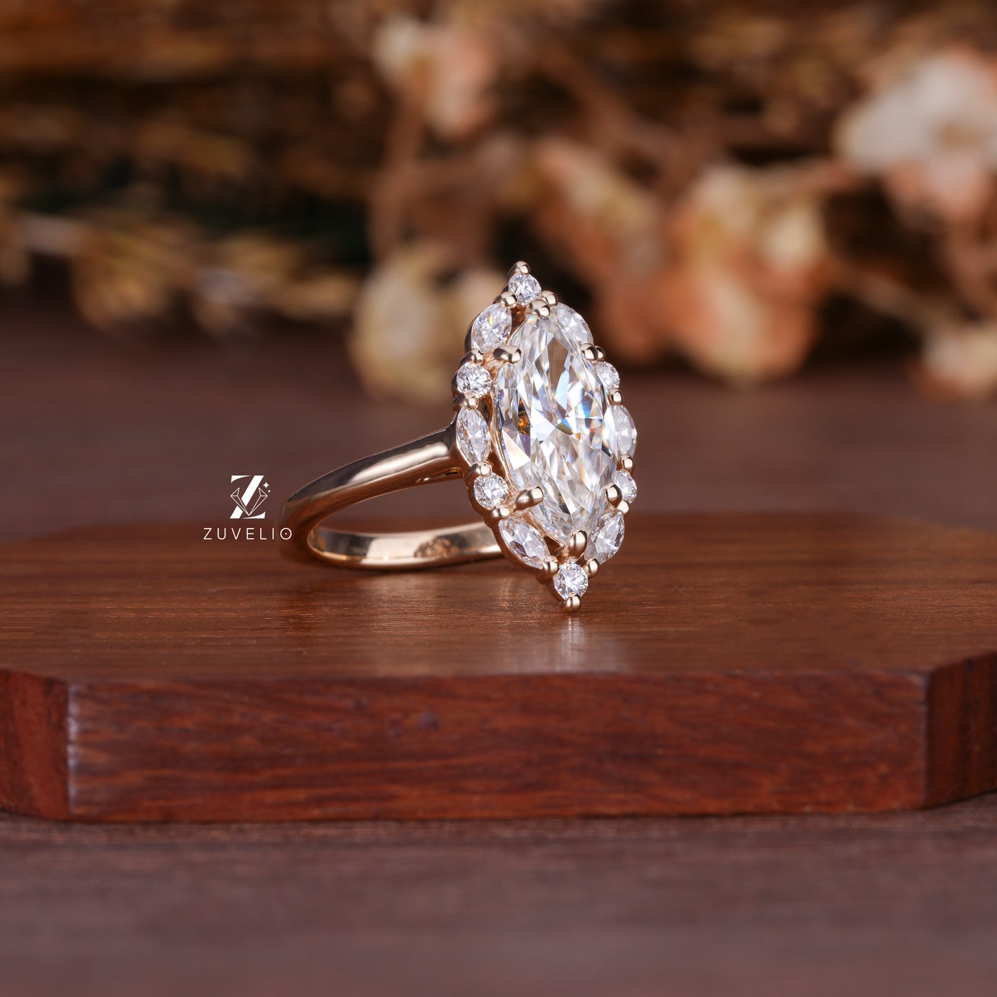 Halo Marquise Engagement Ring