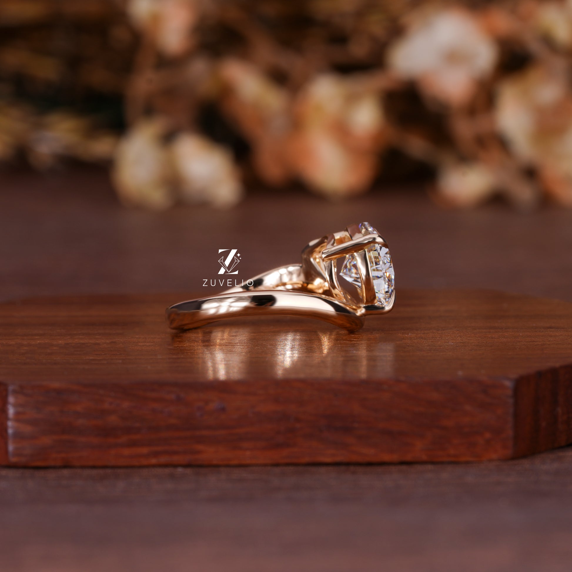 Rose Gold Pear Engagement Ring