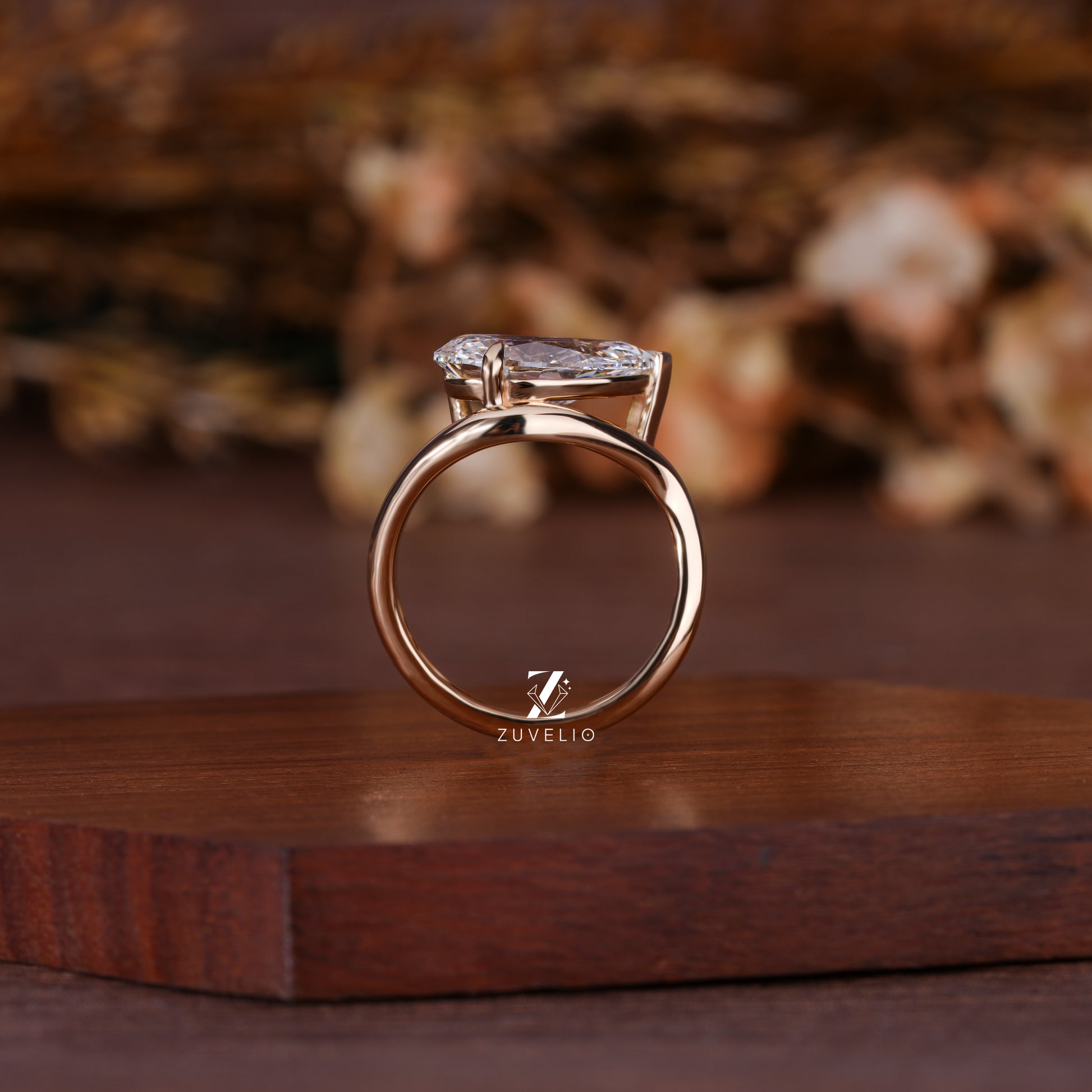 Pear Cut Lab Grown Diamond Engagement Ring