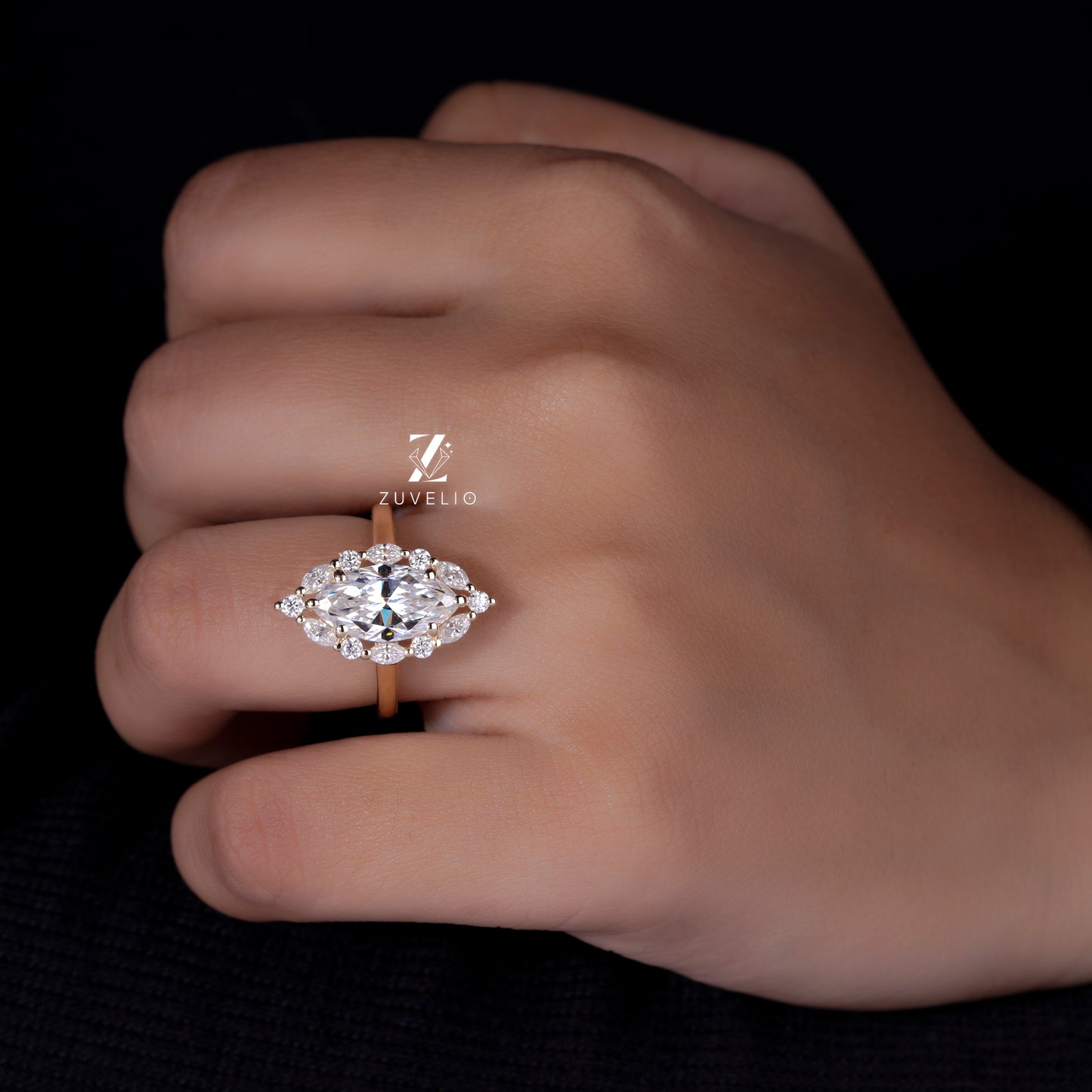 Halo Marquise Engagement Ring