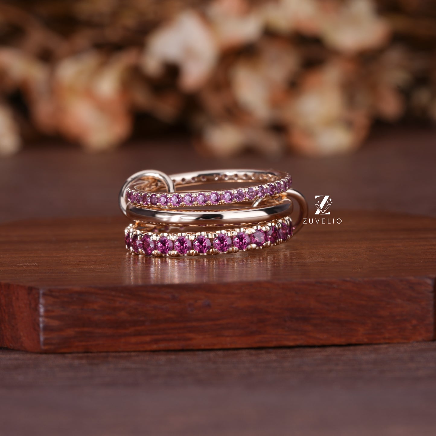 Interlocking Triplet Wedding Band