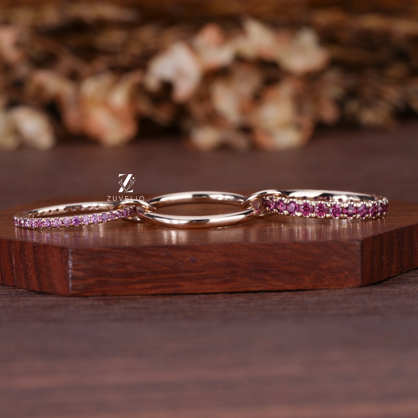 Interlocking Triplet Wedding Band