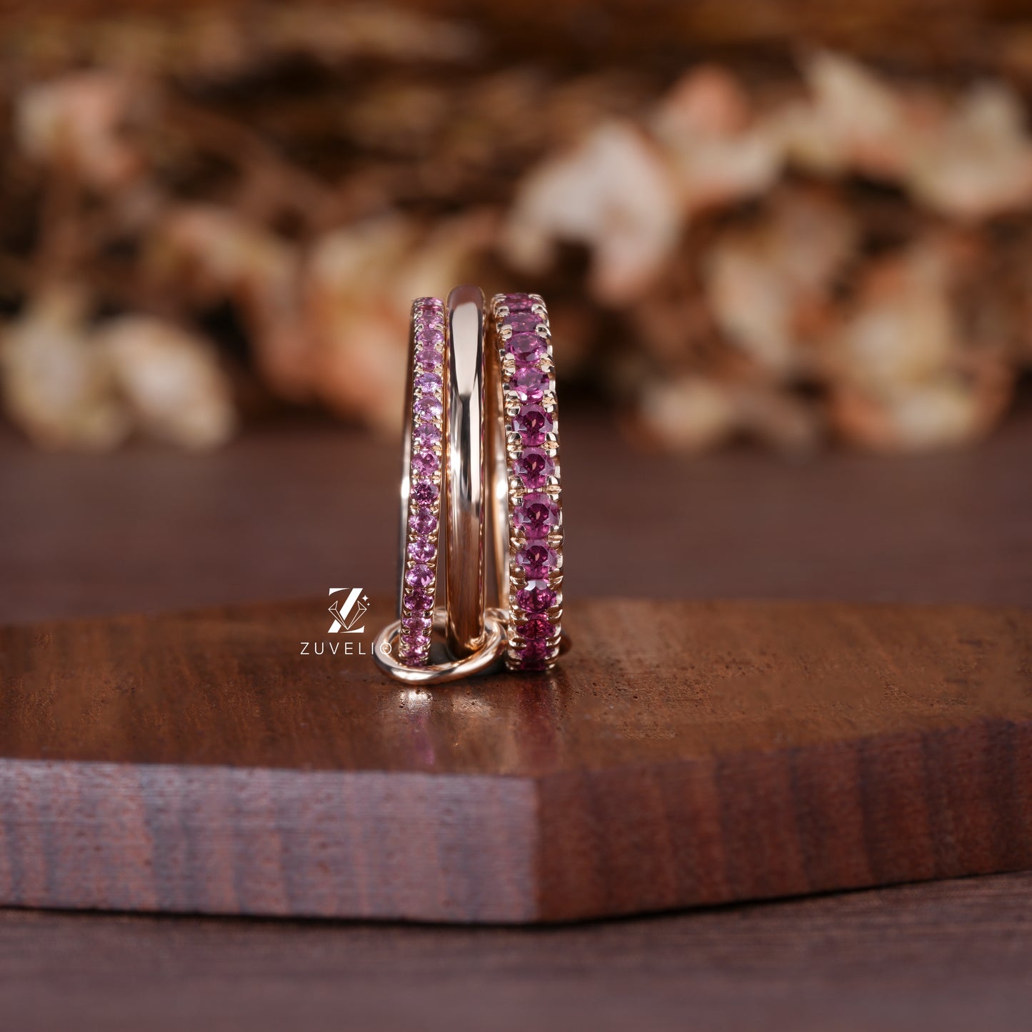 Interlocking Triplet Wedding Band