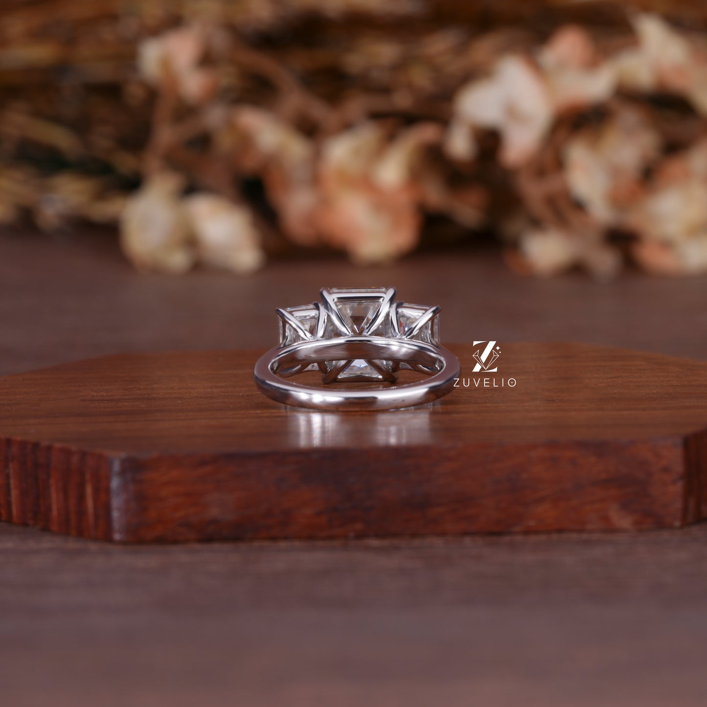 Emerald Trio Engagement Ring