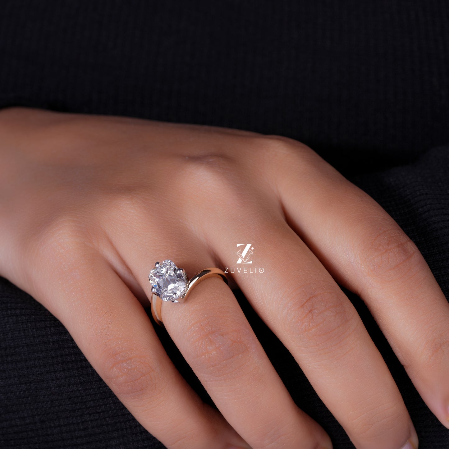 Rose Gold Cushion Lab Diamond Ring