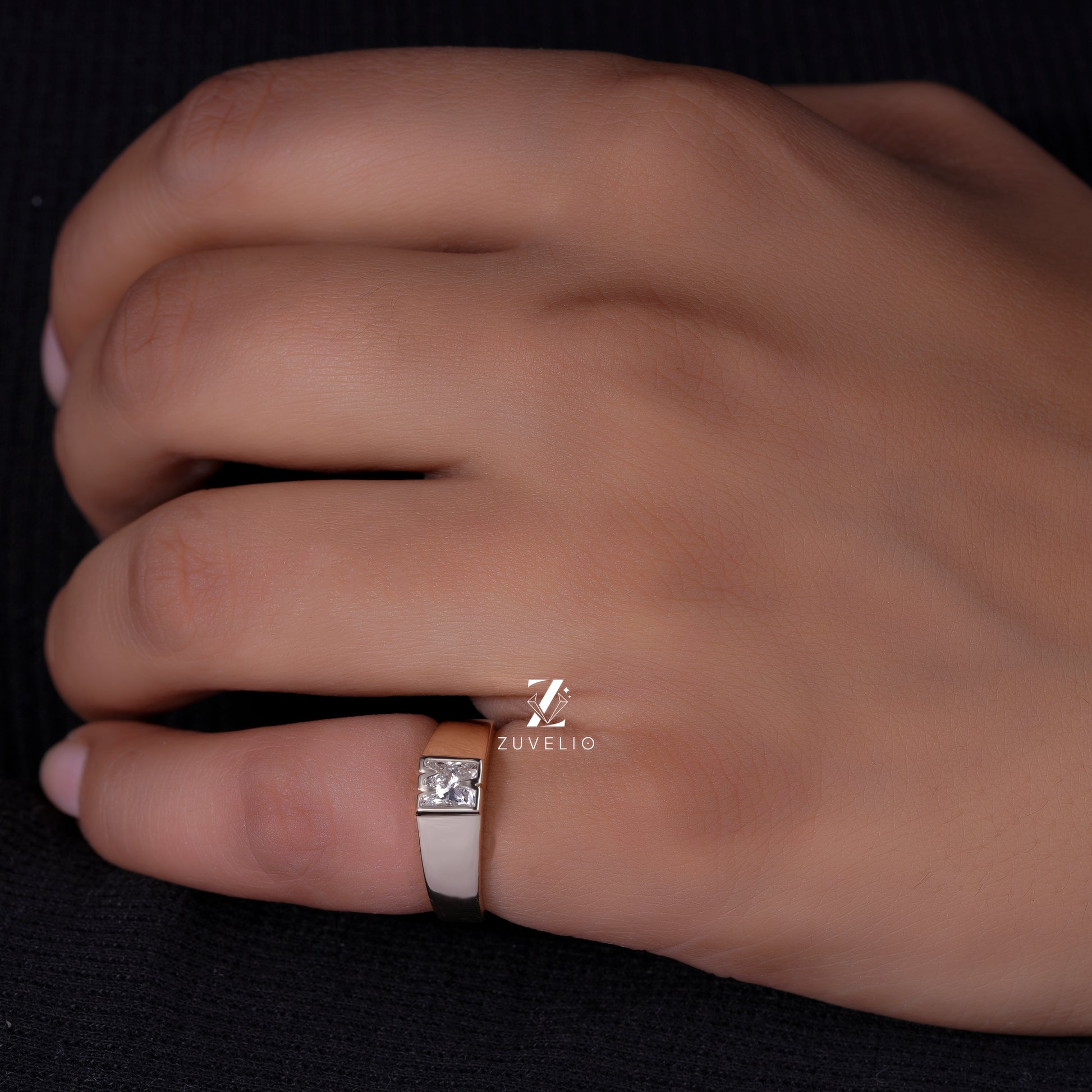 Alphabet M Lab Grown Diamond Band