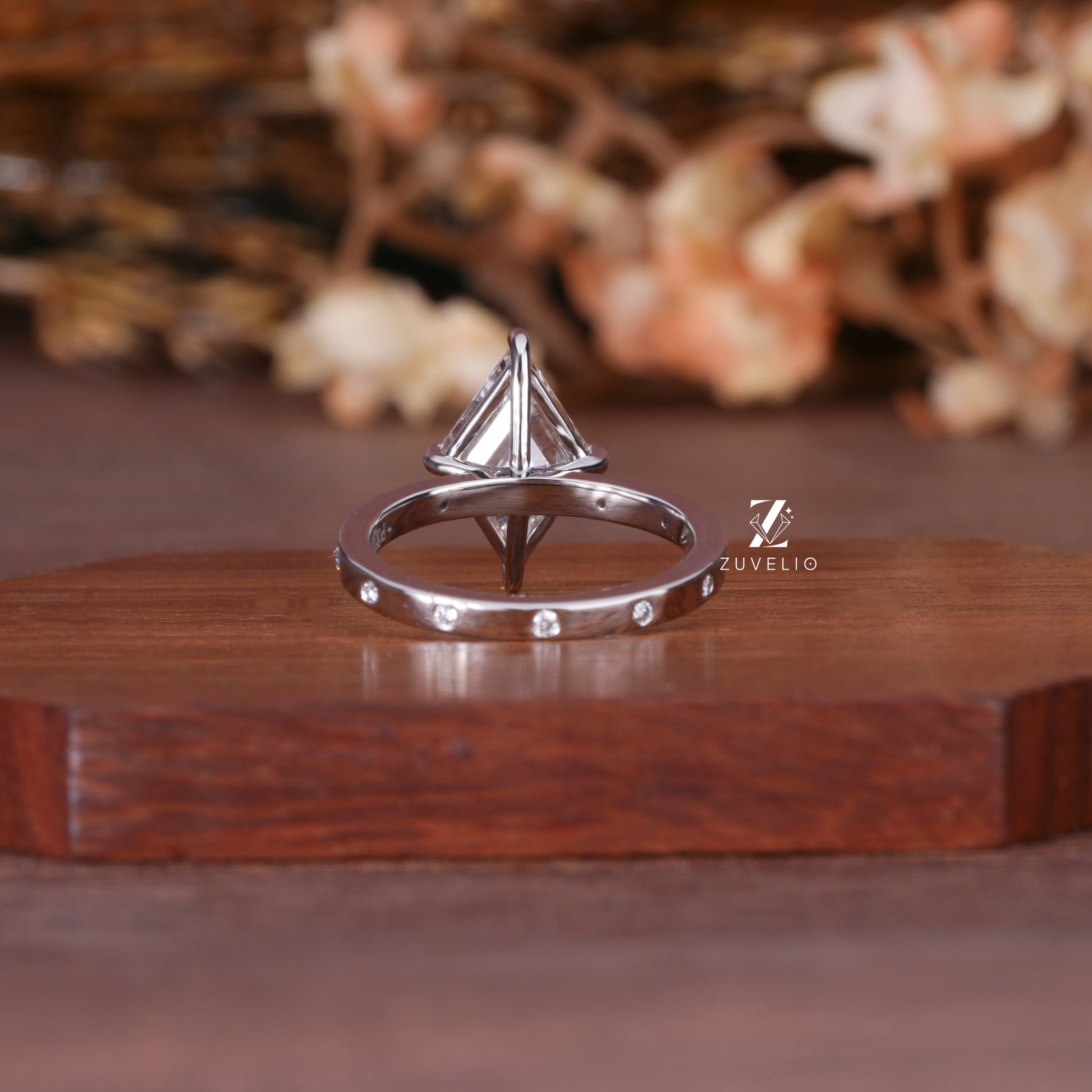 Designer Lozenge Cut Lab Diamond Ring